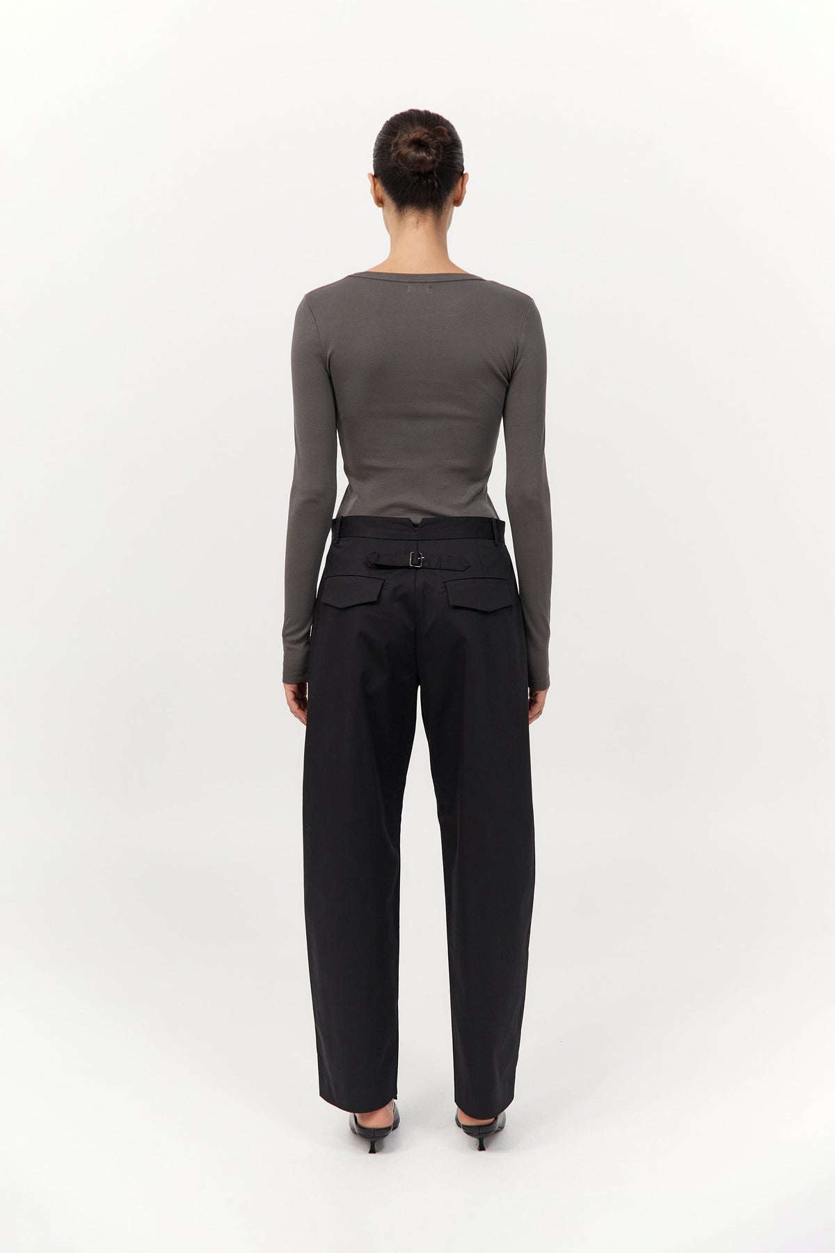 Organic Cotton Long Sleeve Top - Khaki