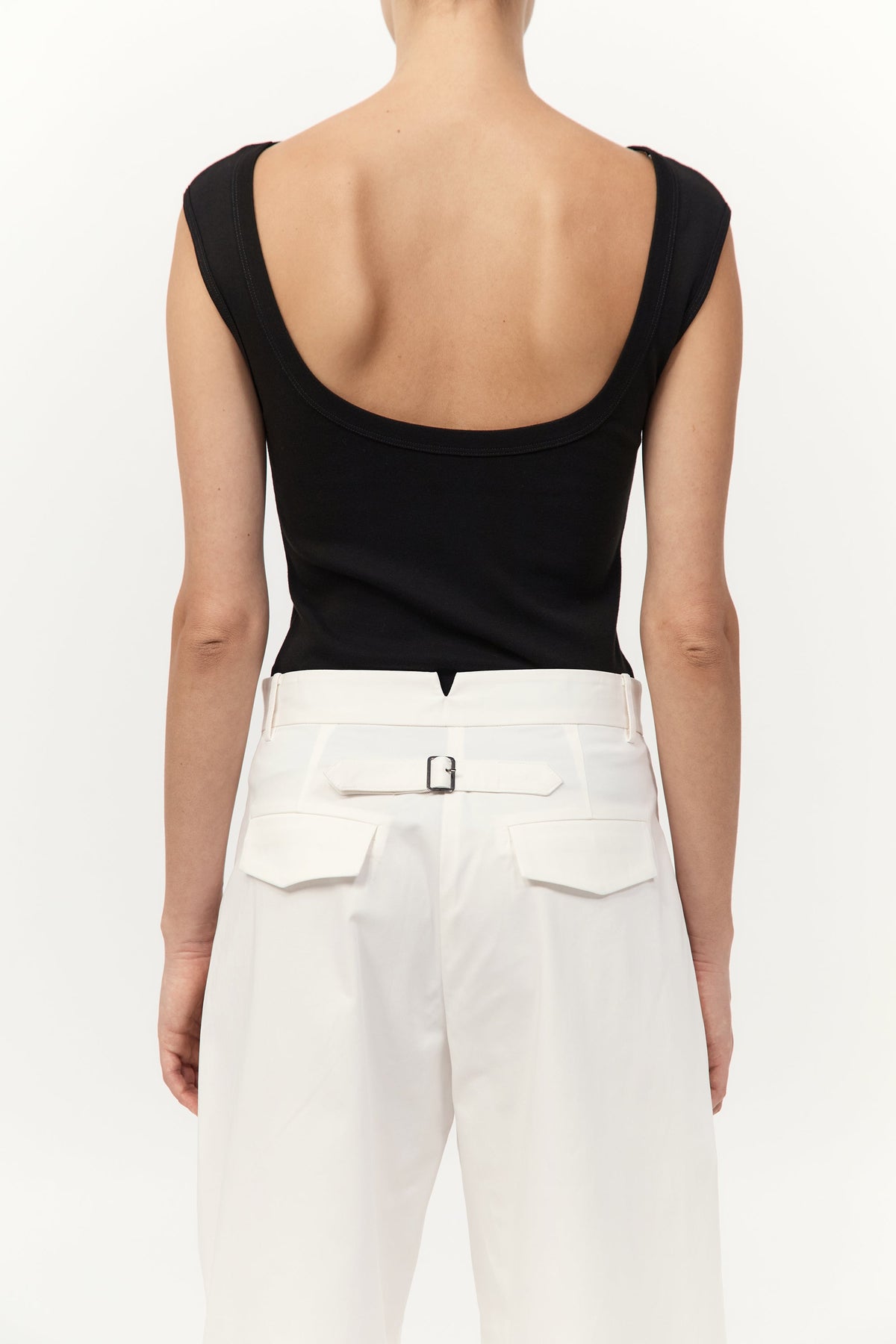 Cotton Barrel Leg Pants - Milk