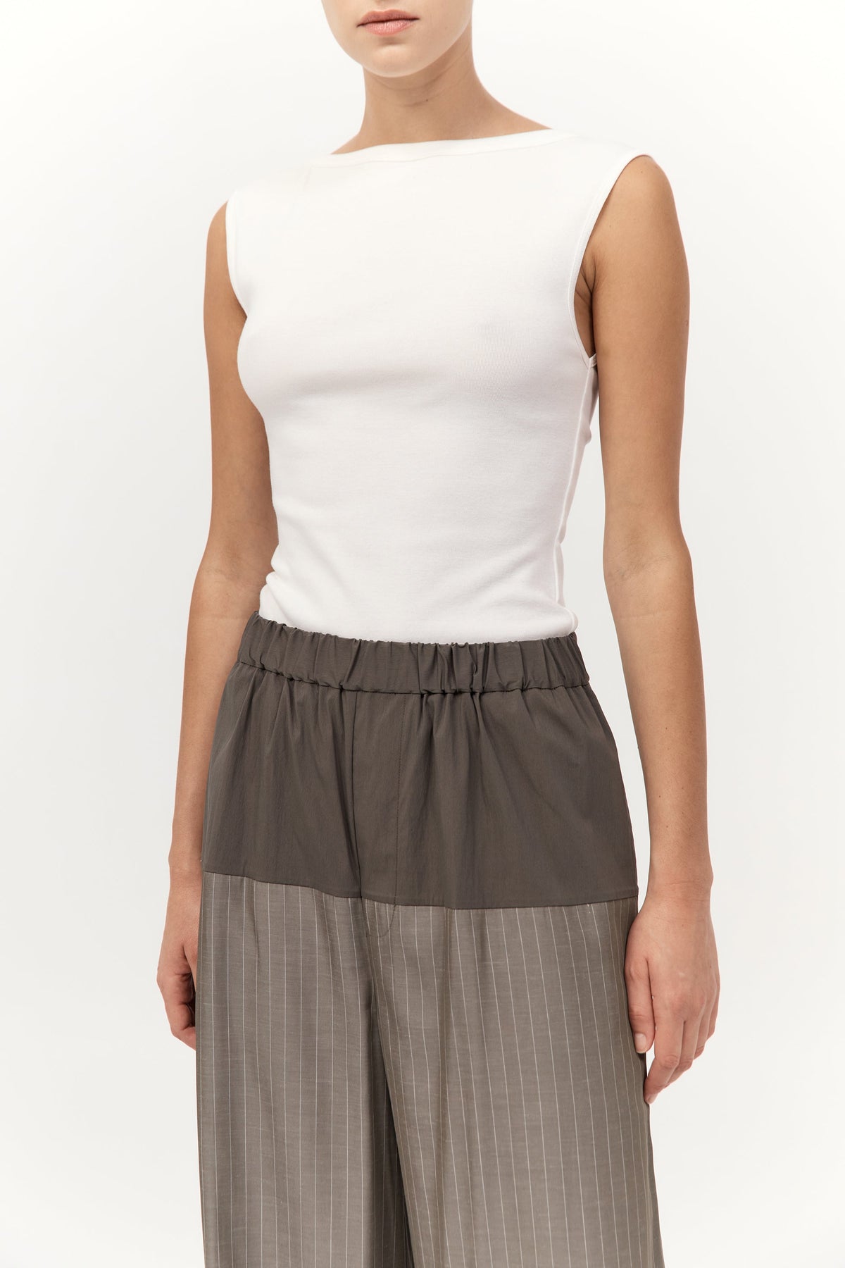 Relaxed Splice Pants - Khaki Pinstripe