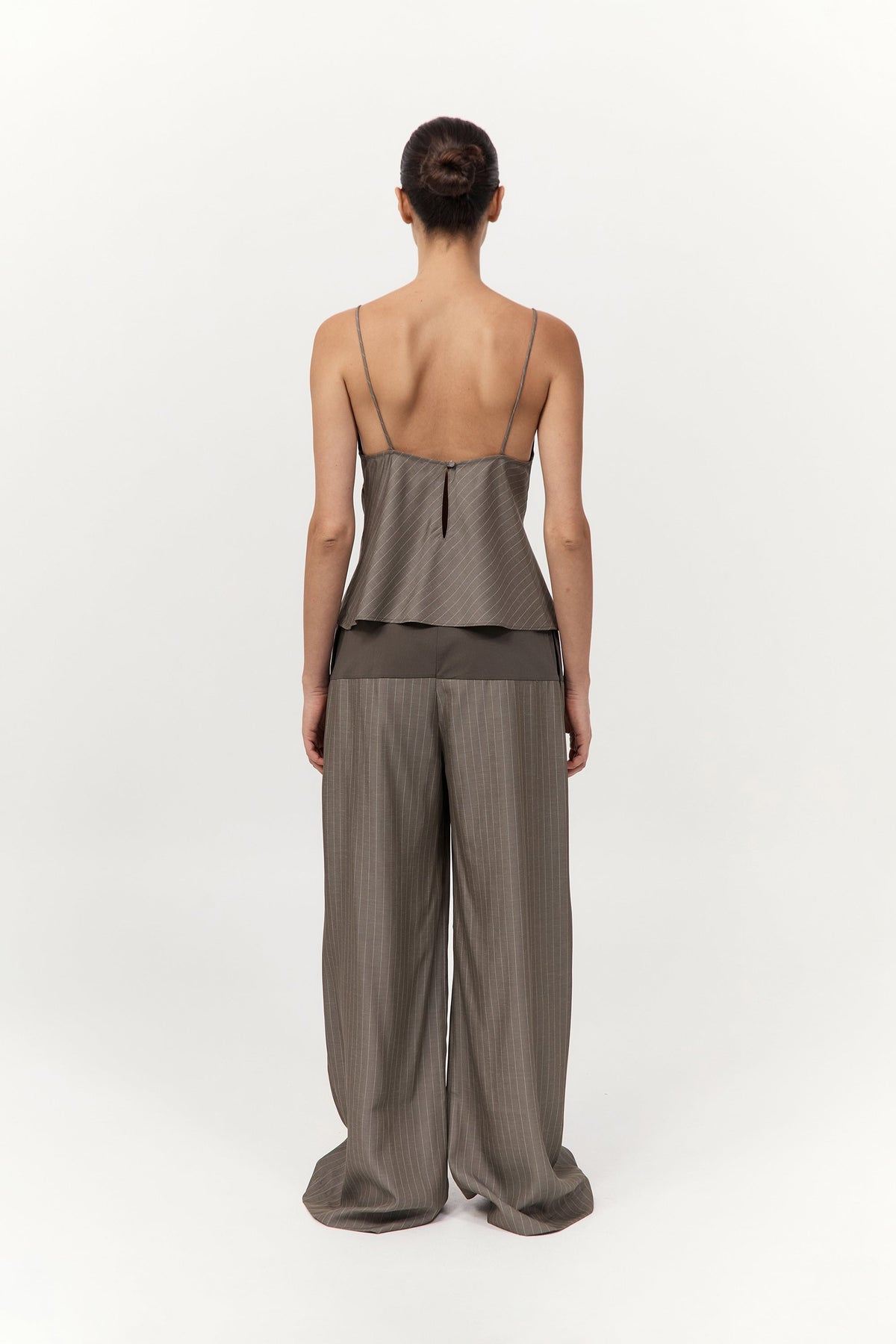 Bias Cami - Khaki Pinstripe