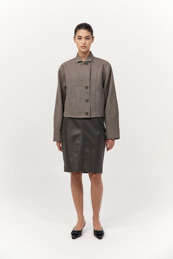 Wool Cocoon Bomber - Parquetry