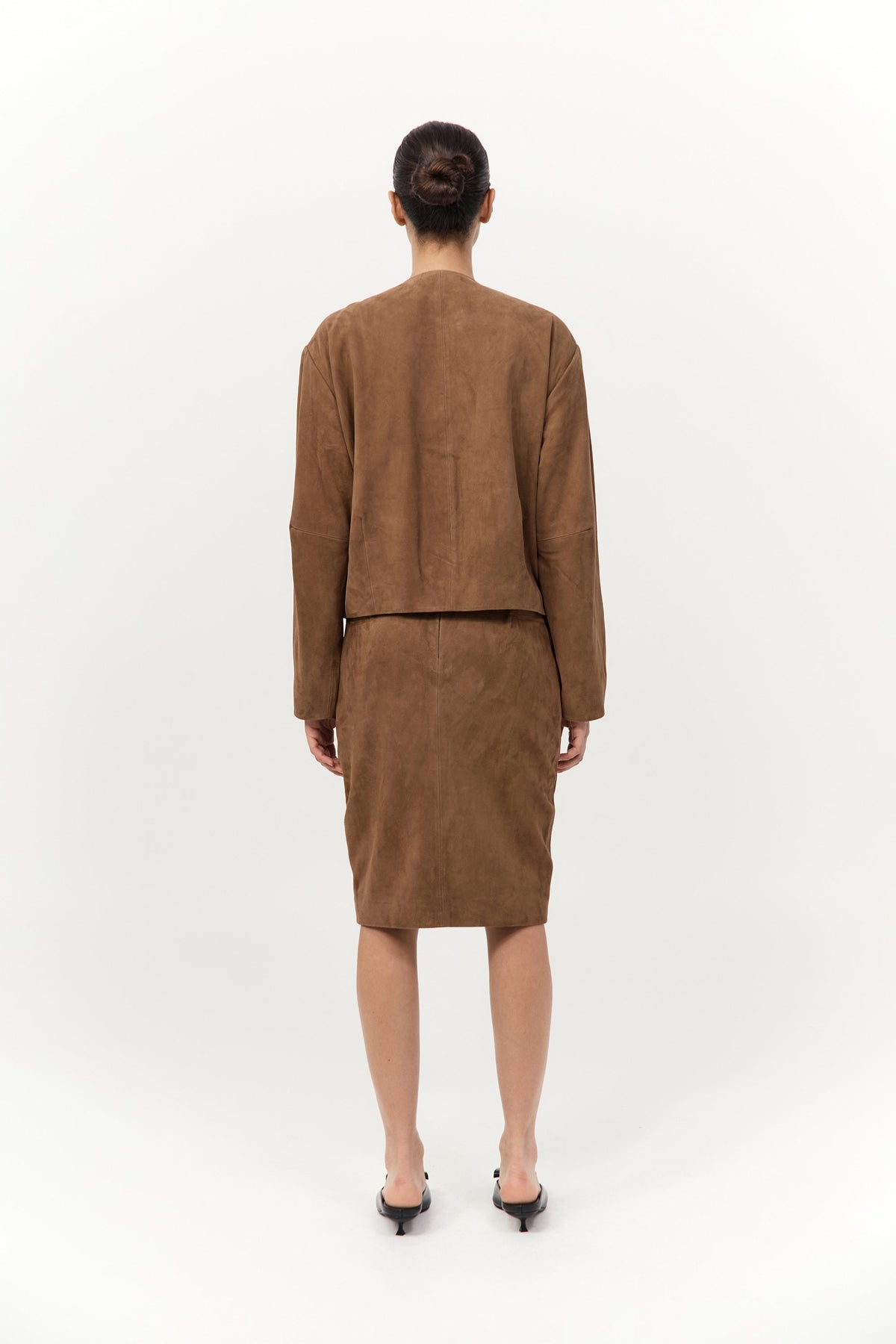 Suede Pencil Skirt - Toffee