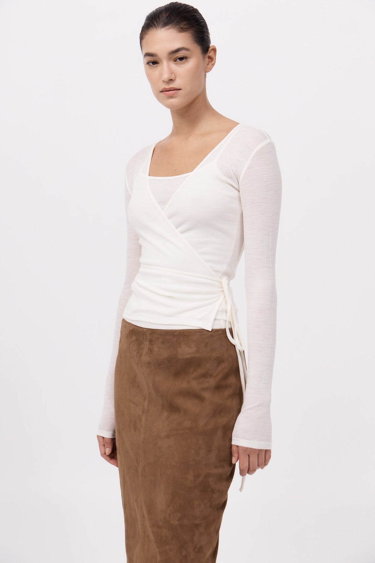 Baby Wool Wrap Top - Off White