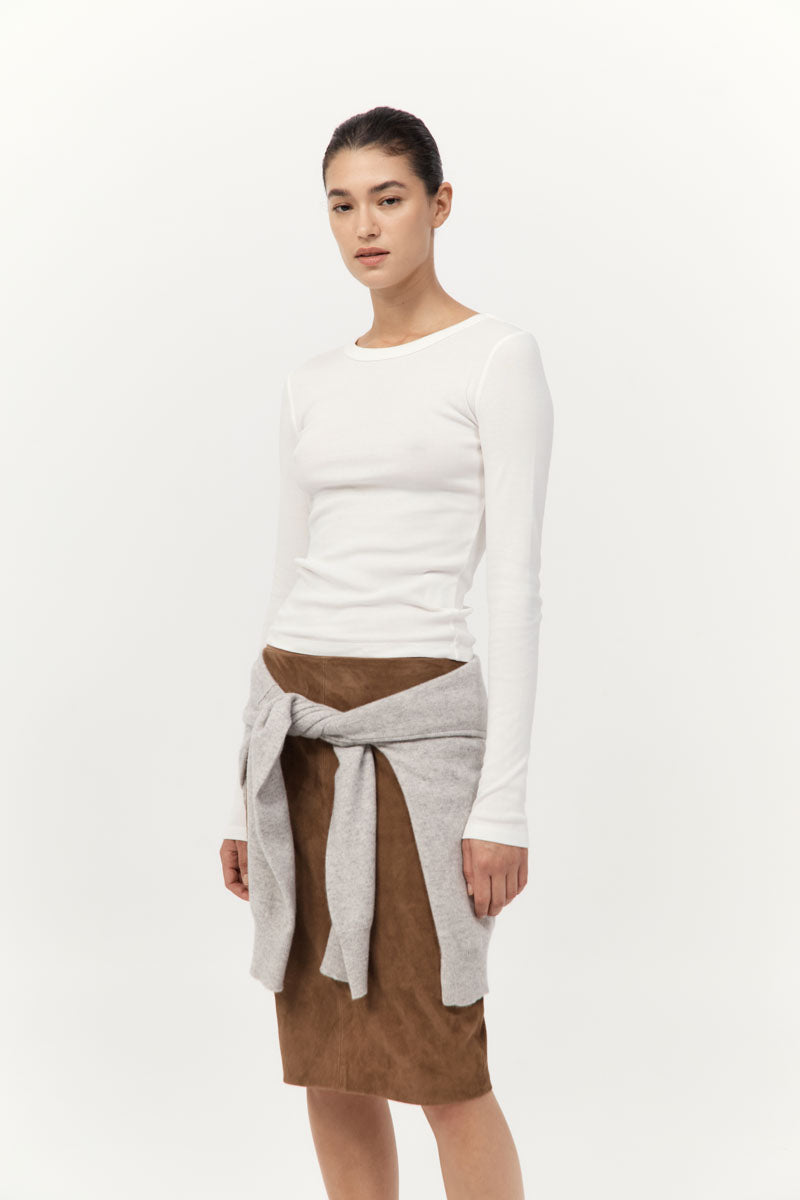 Organic Cotton Long Sleeve Top - White