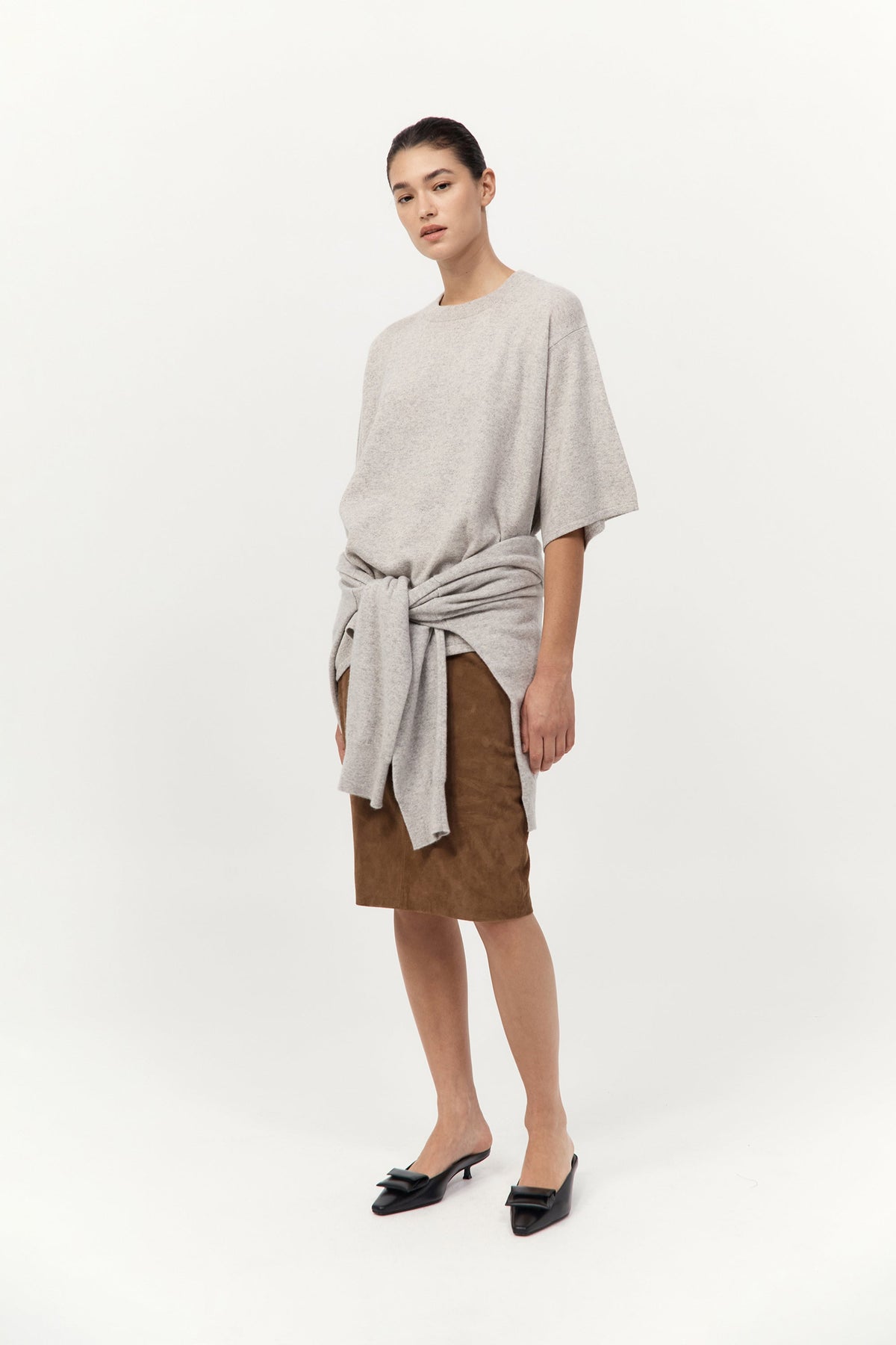 Cashmere Copain Tee - Grey Marle