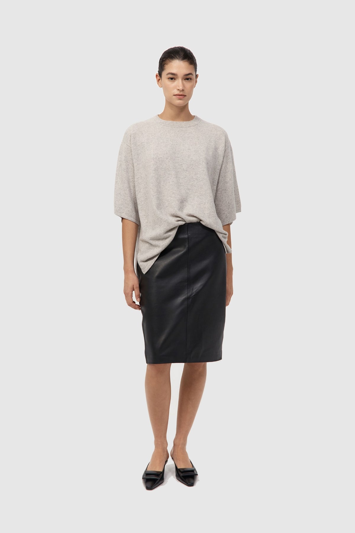 Leather Pencil Skirt - Black
