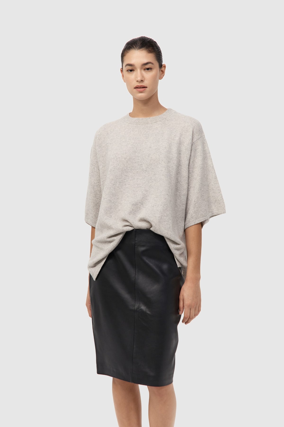 Leather Pencil Skirt - Black