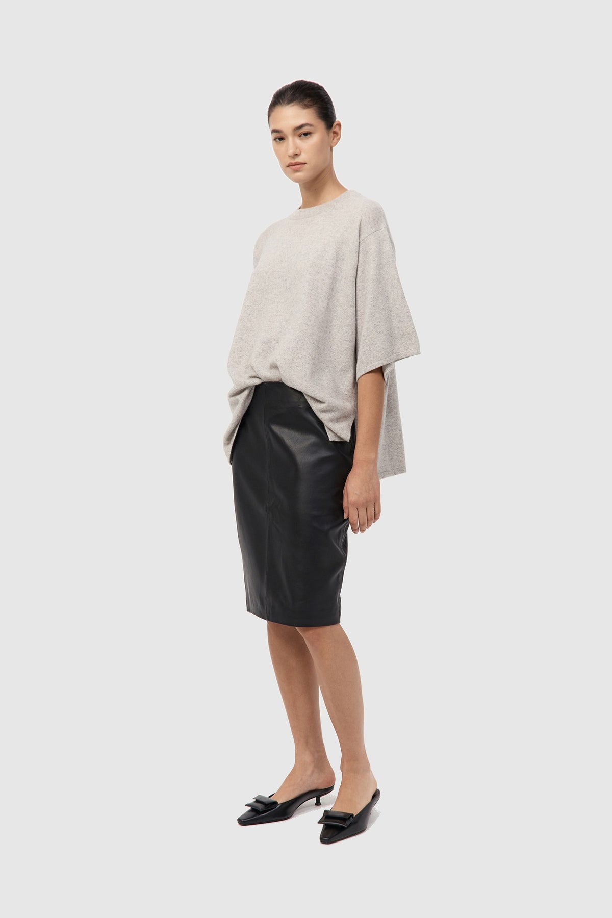 Leather Pencil Skirt - Black