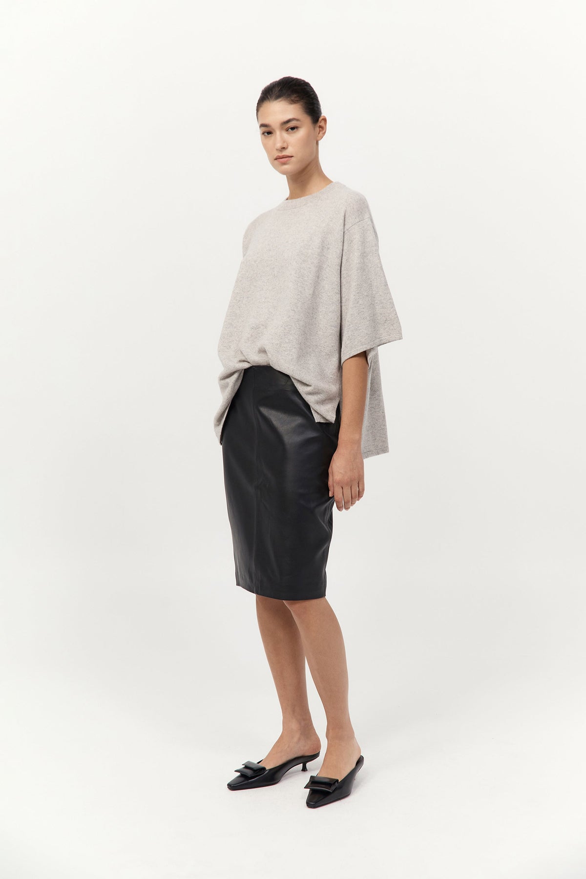 Cashmere Copain Tee - Grey Marle