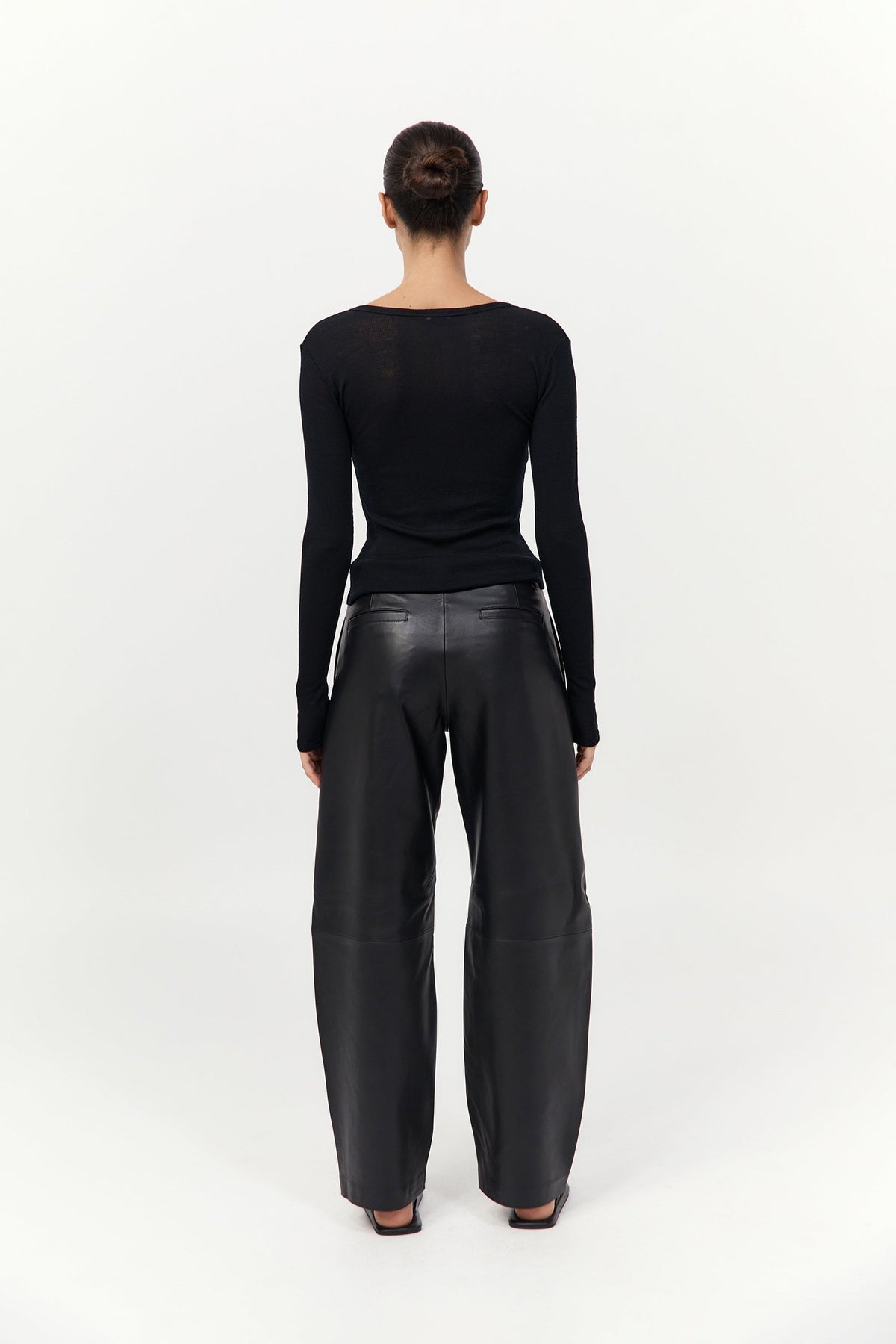 Baby Wool Long Sleeve Top - Black