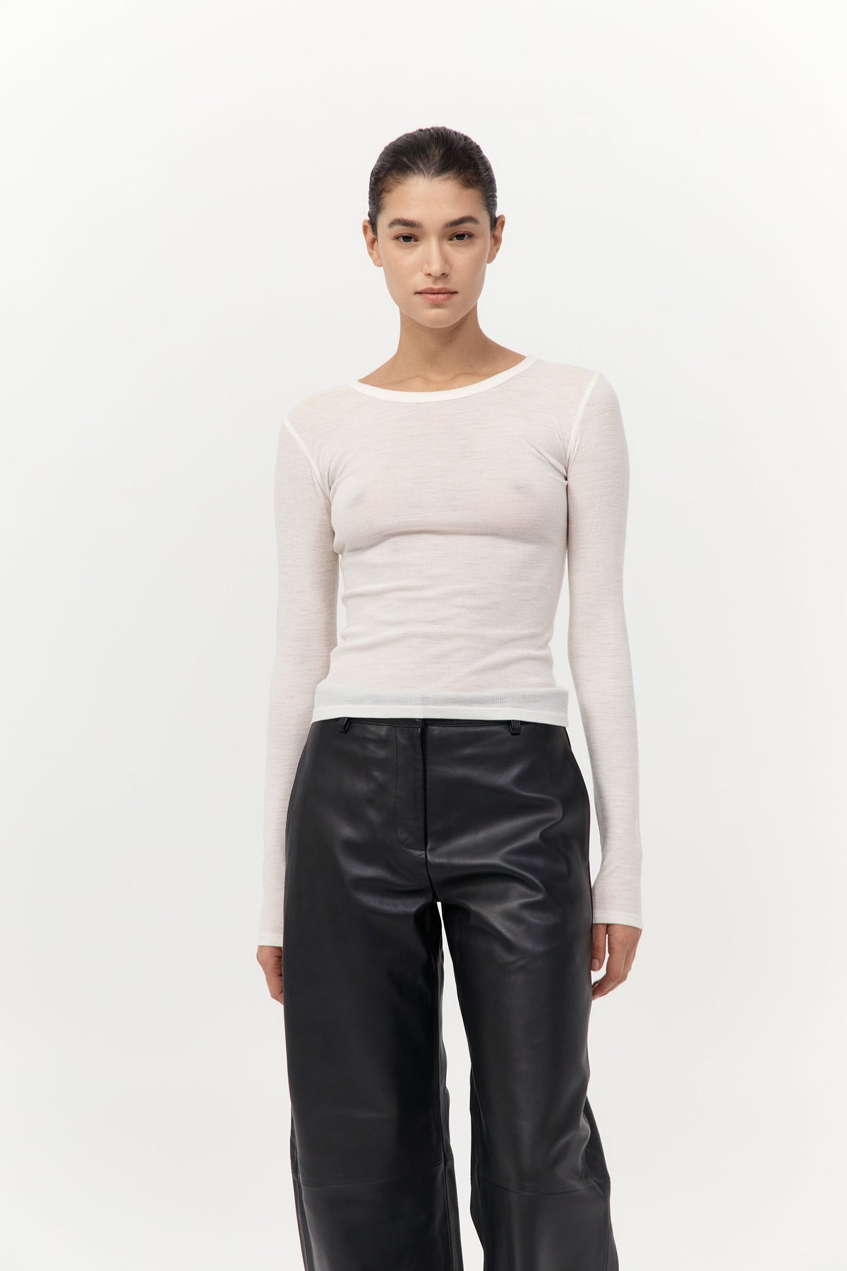 Baby Wool Long Sleeve Top - Off White