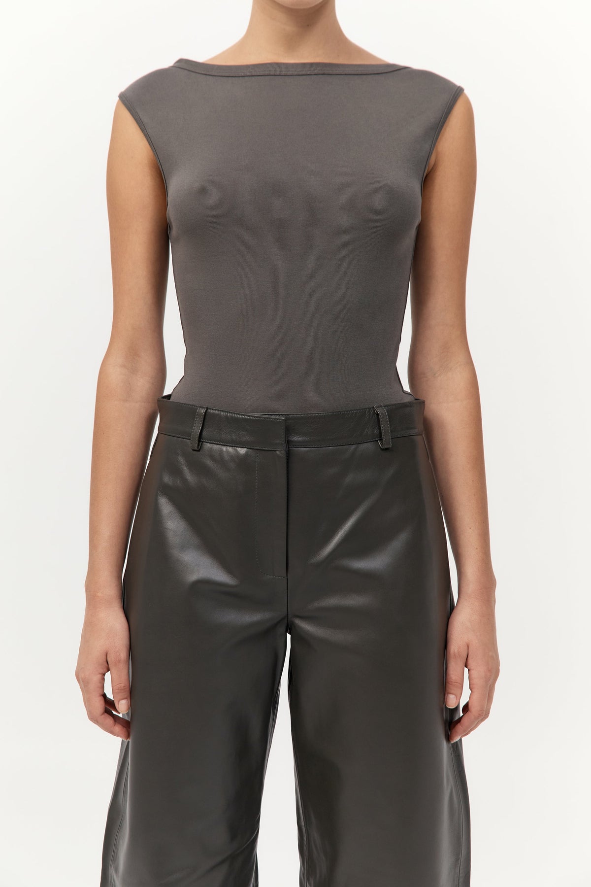 Leather Balloon Pants - Khaki