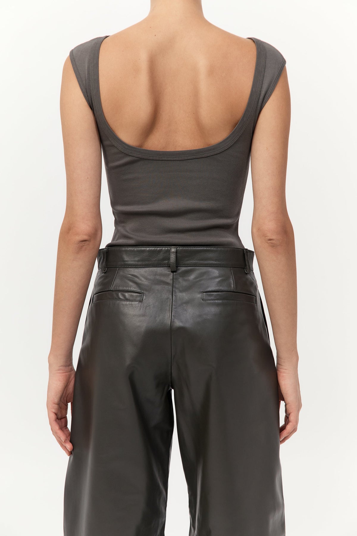 Leather Balloon Pants - Khaki
