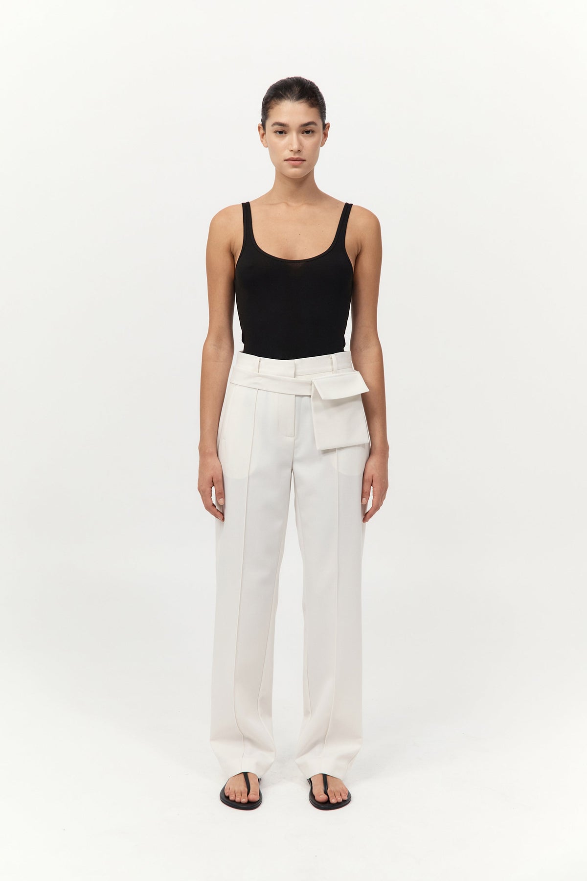Organic Cotton Slim Scoop Tank - Jet Black