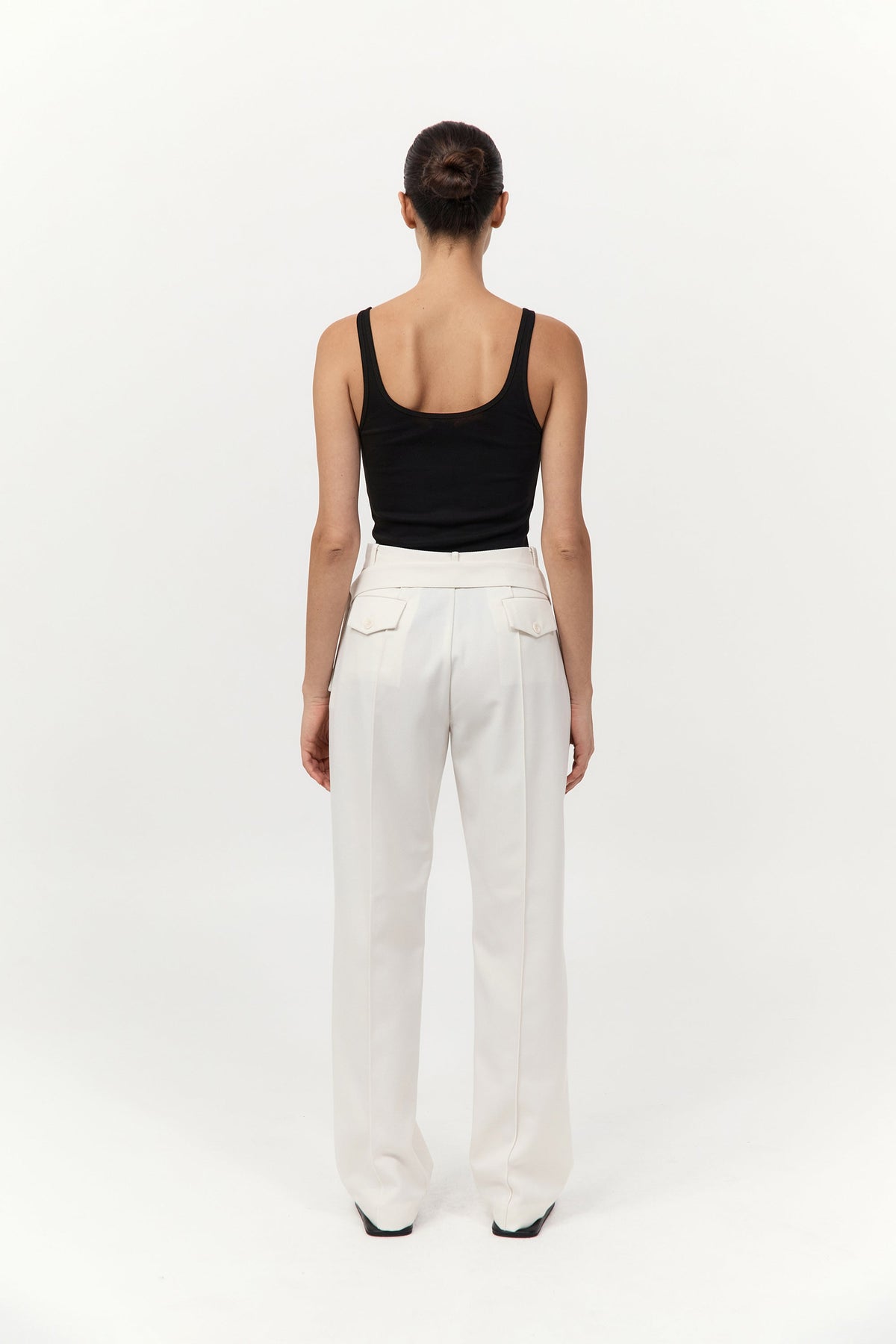 Organic Cotton Slim Scoop Tank - Jet Black