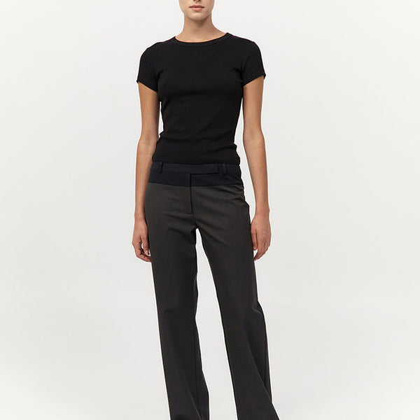 St. Agni | 90s Splice Panelled Pants - Black Olive / Black
