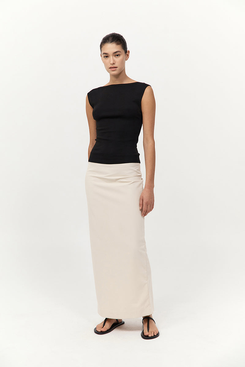 Minimal Column Skirt - Putty