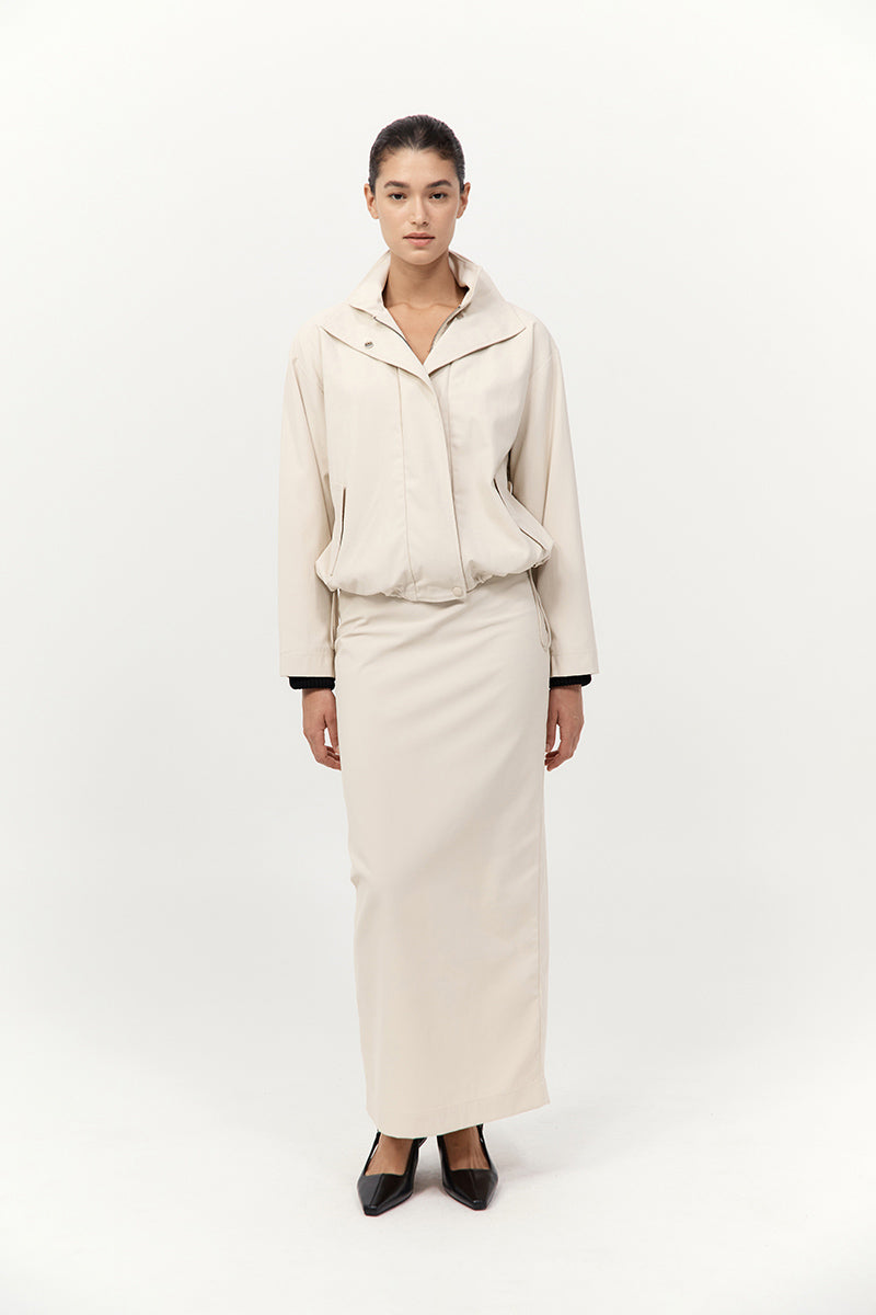 Minimal Column Skirt - Putty