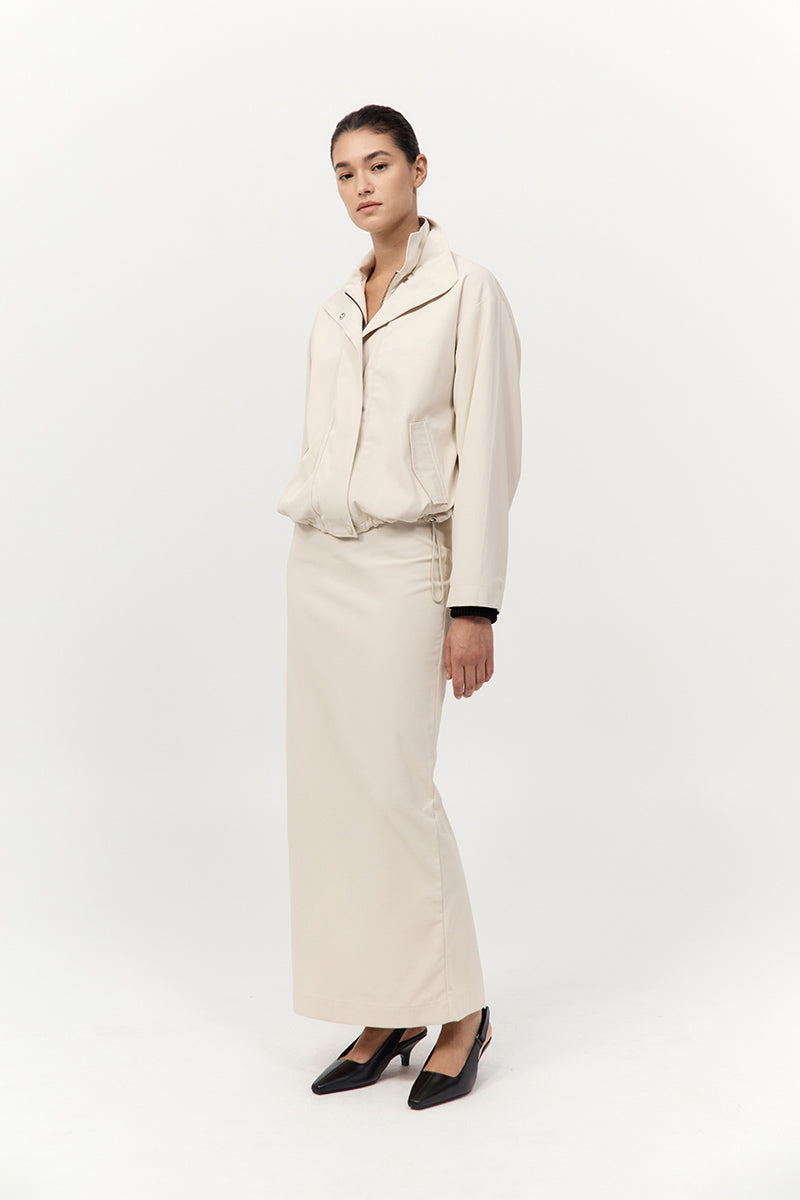 Minimal Column Skirt - Putty