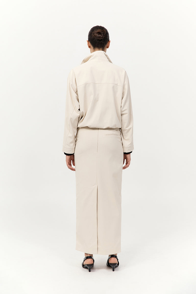Minimal Column Skirt - Putty