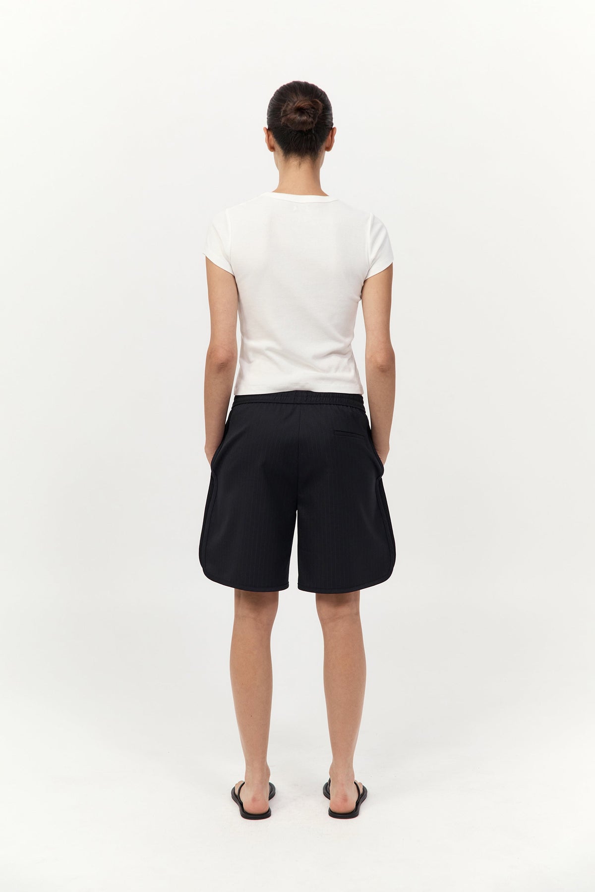 Tailored Active Shorts - Black Pinstripe