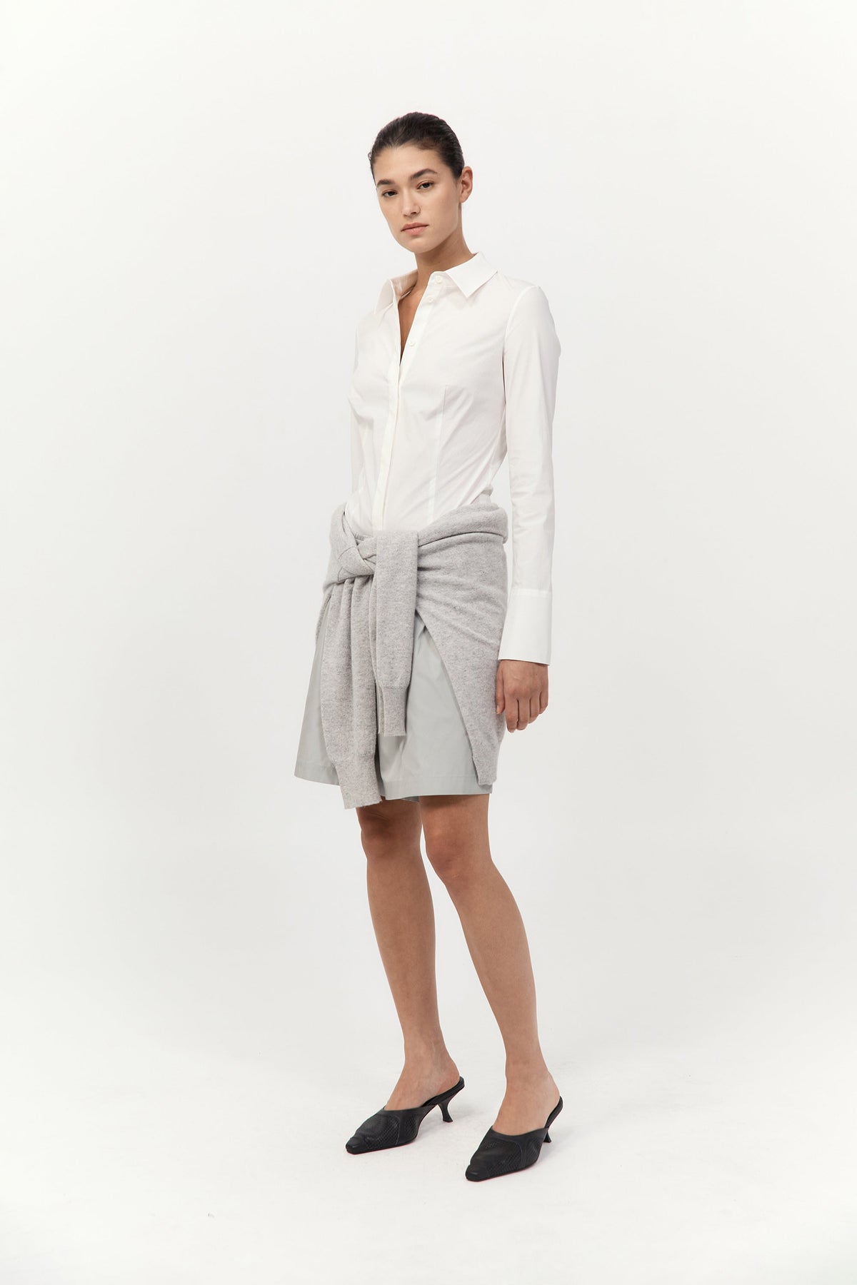 Classic Shirt Bodysuit - White