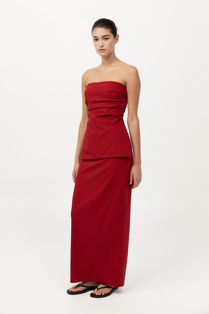 Strapless Tie Back Top - Rosso