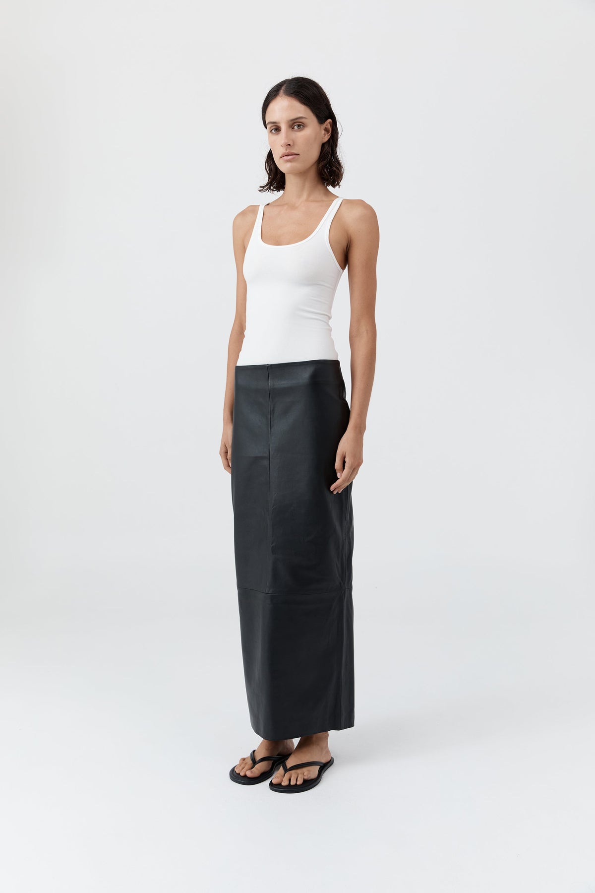 Soft Jersey Slim Scoop Tank - White