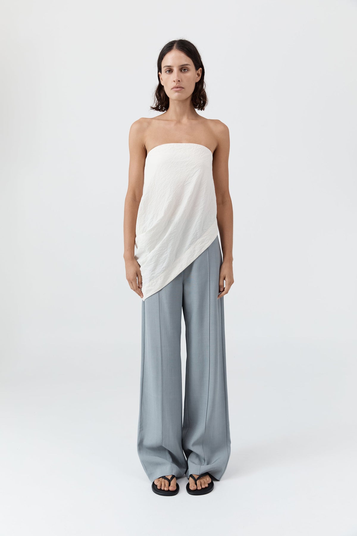 Cloud Asymm Drape Top - Off White