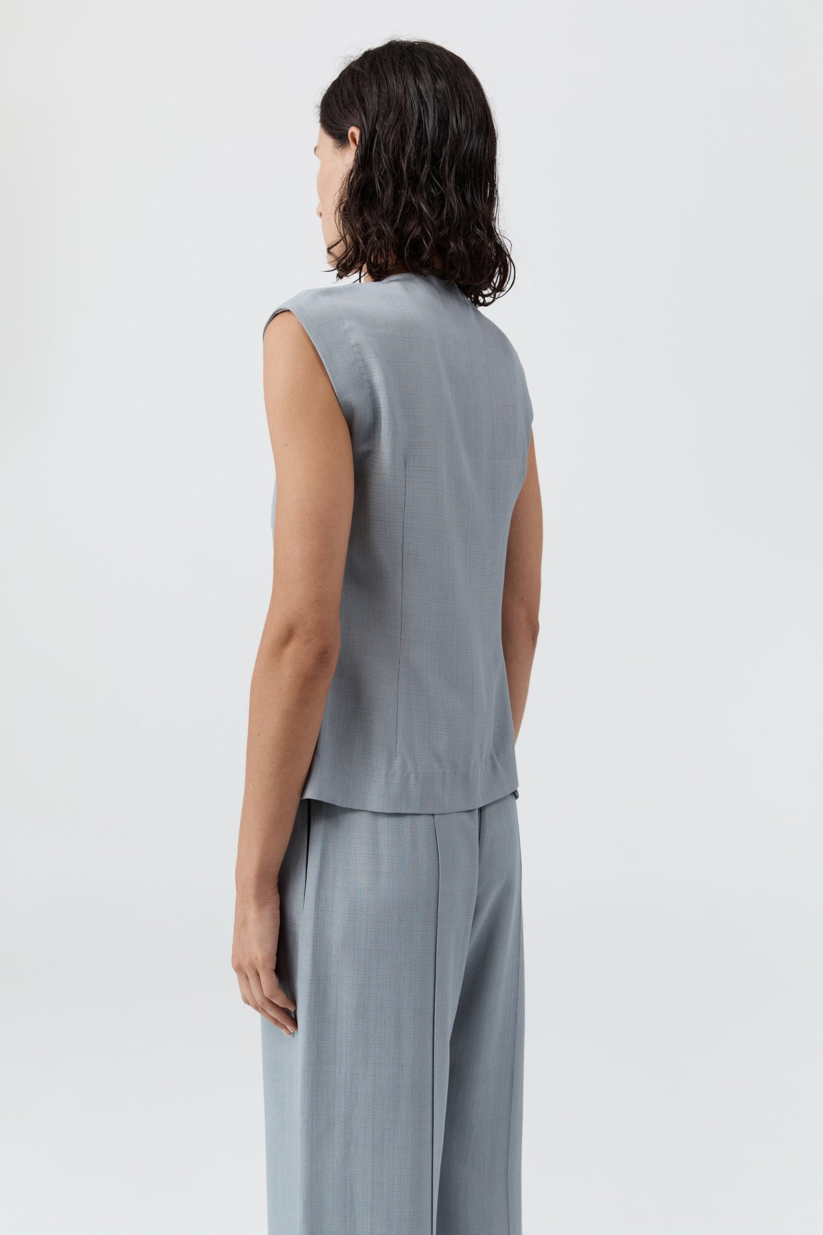 Minimal Tailored Vest - Mist