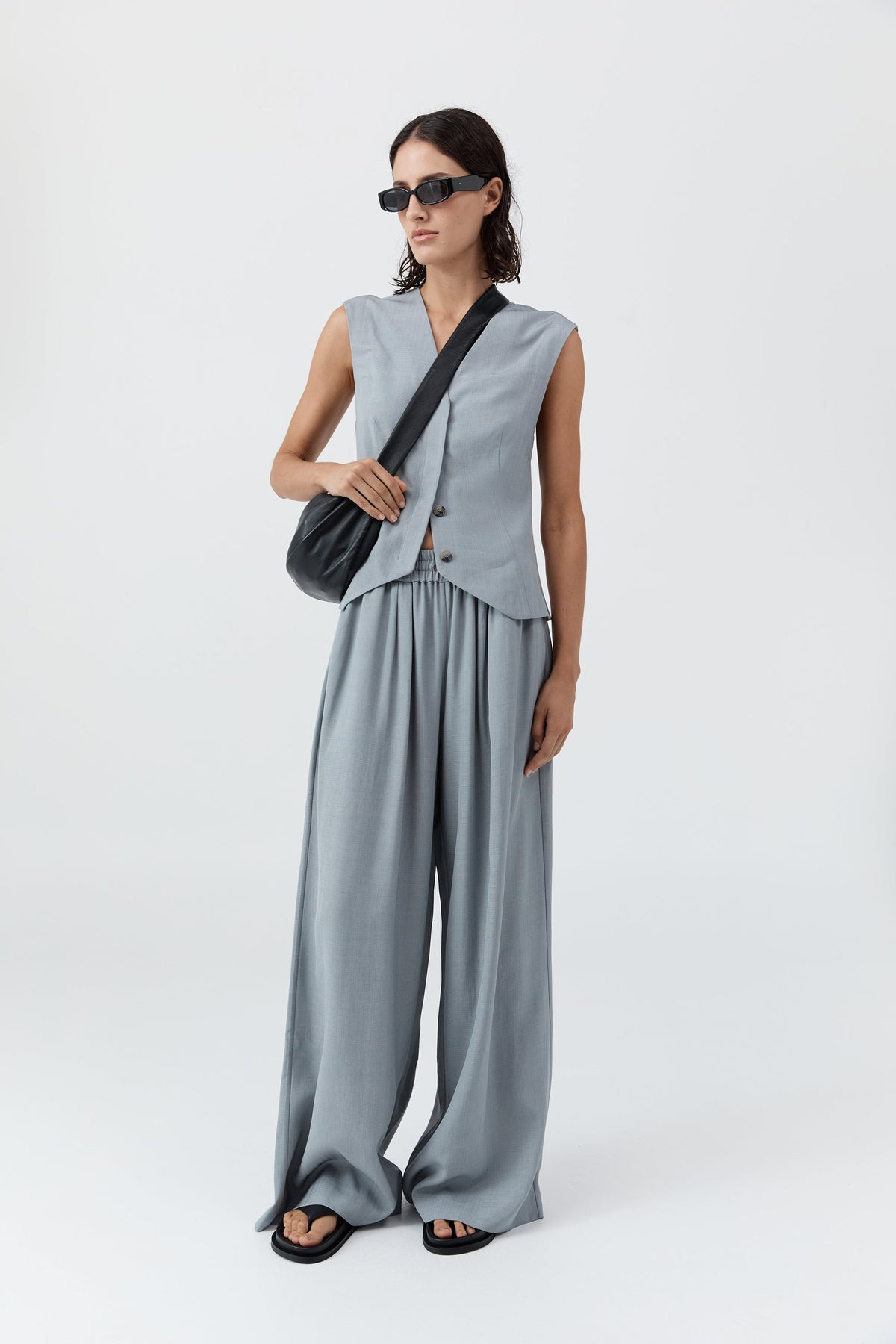 Minimal Tailored Vest - Mist