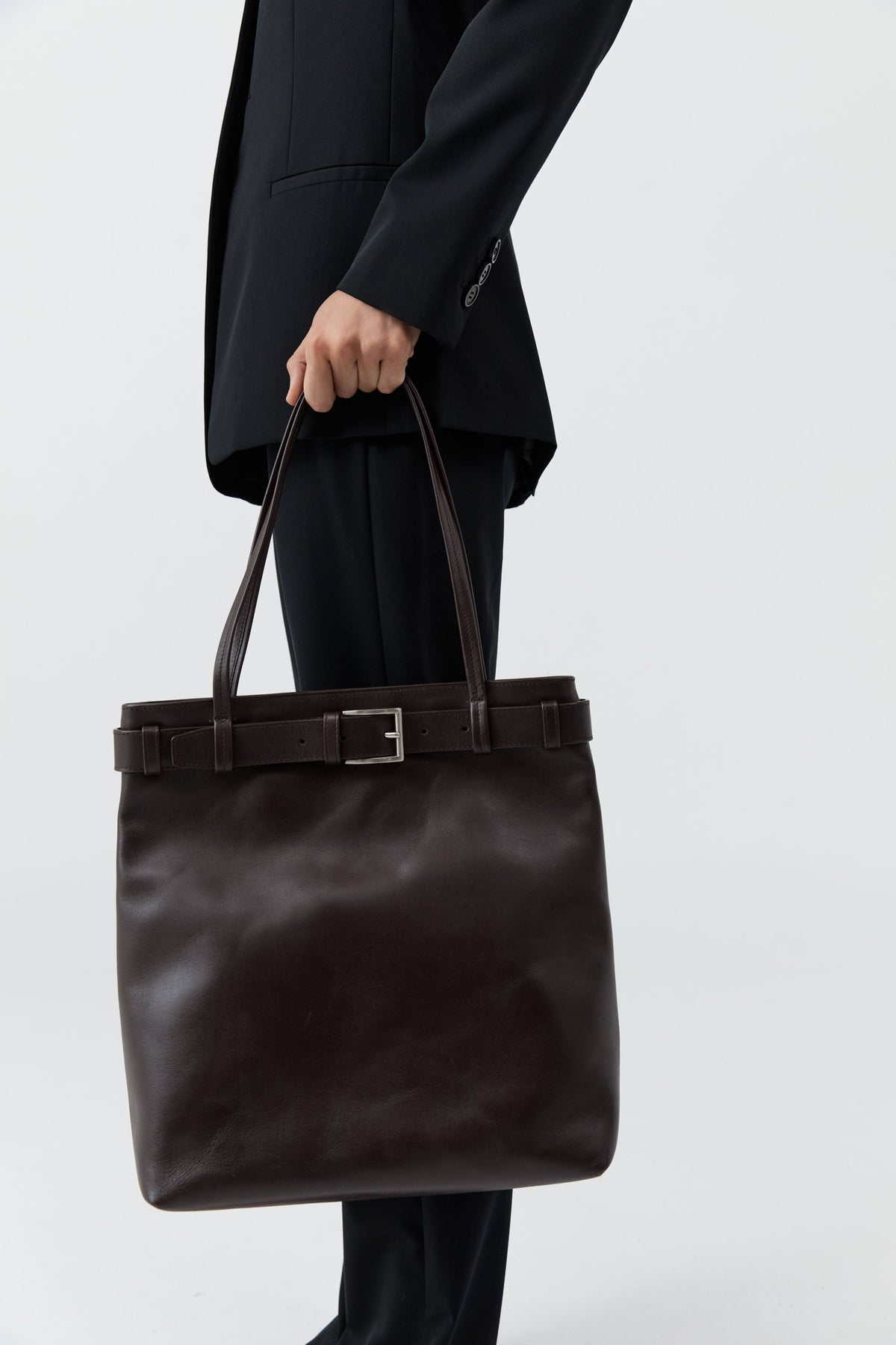 PRE-ORDER: Belt Detail Tote - Coffee