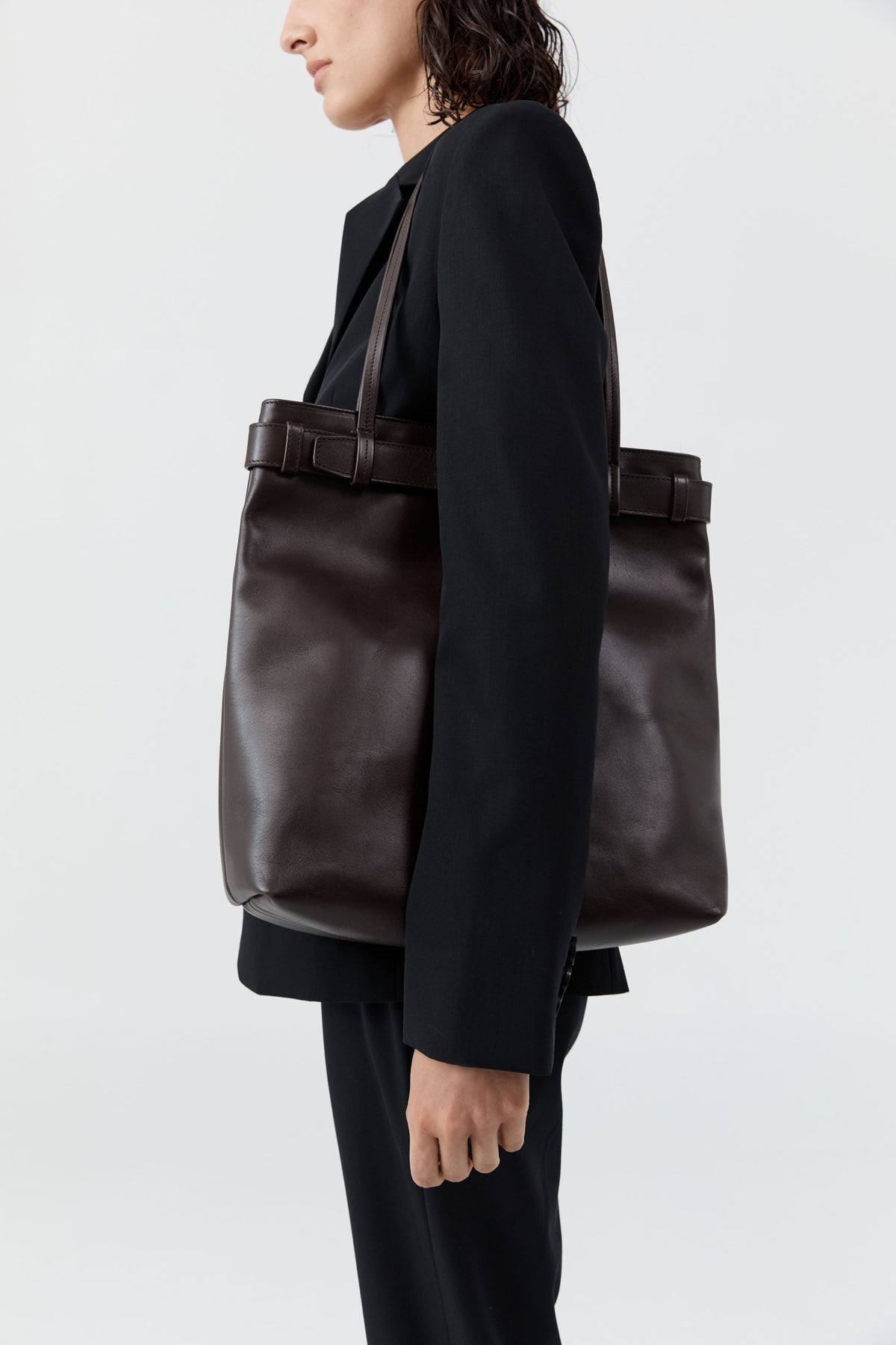 PRE-ORDER: Belt Detail Tote - Coffee