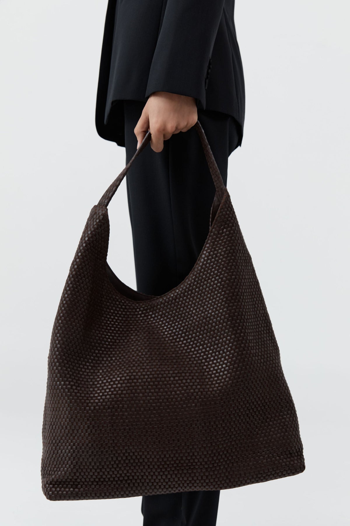 PRE-ORDER: Lattice Weave Large Tote - Coffee
