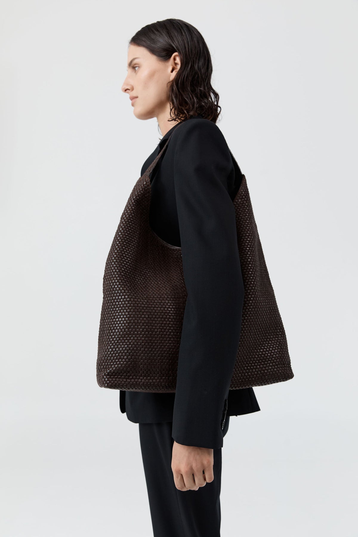 PRE-ORDER: Lattice Weave Large Tote - Coffee