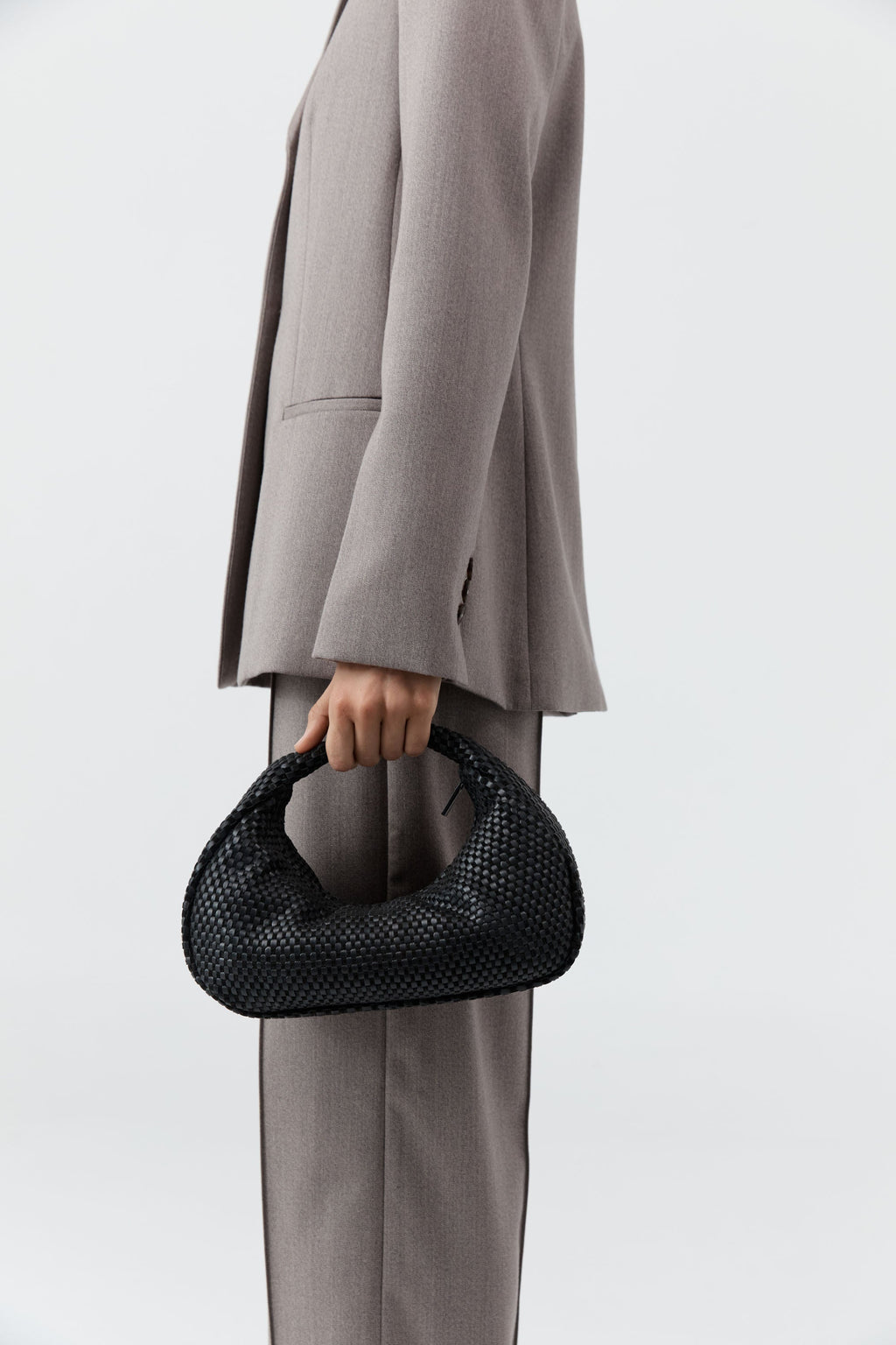 St. Agni | Lattice Weave Bon Bon Bag - Black
