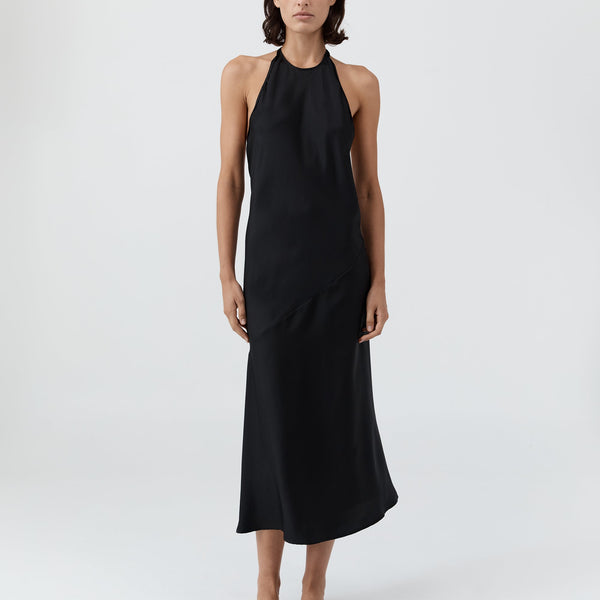 st agni pleated halter dress St. Agni Pleated Halter Dress - Oyster