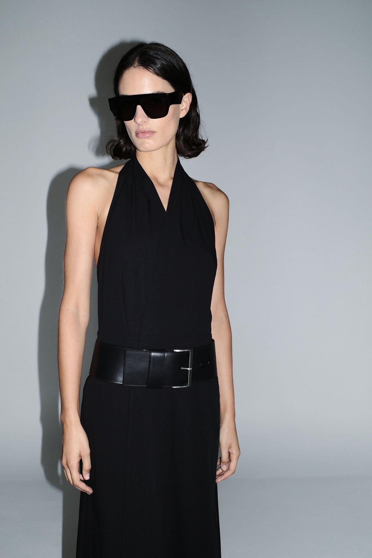 Halter Wrap Dress - Black