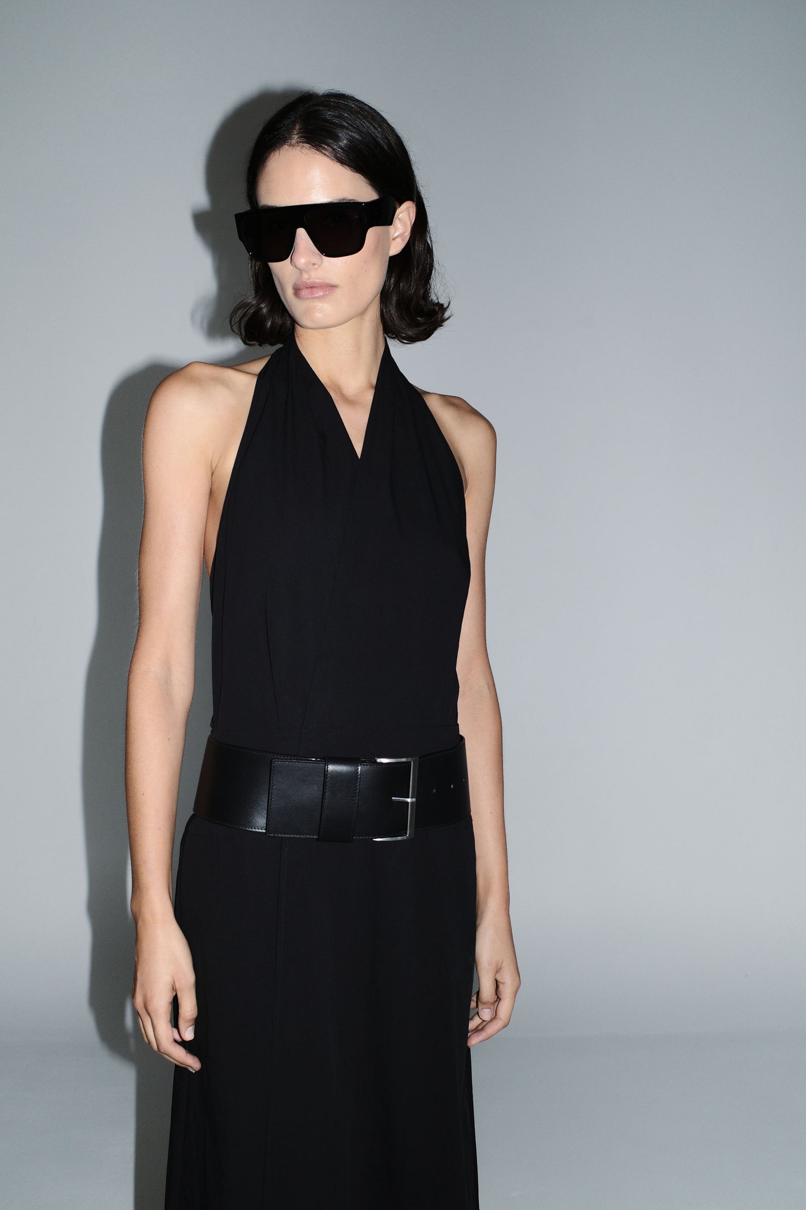 Halter Wrap Dress - Black