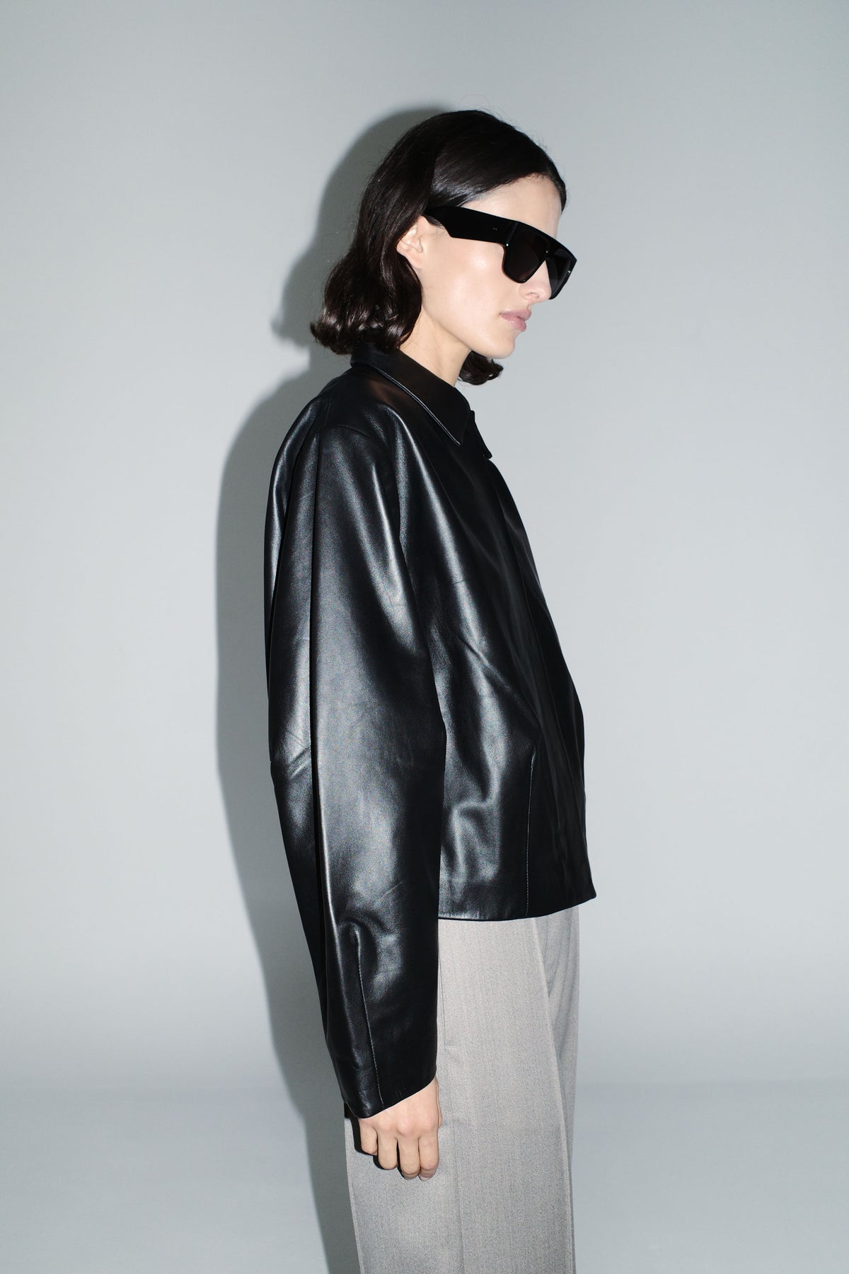 Cocoon Leather Jacket - Black
