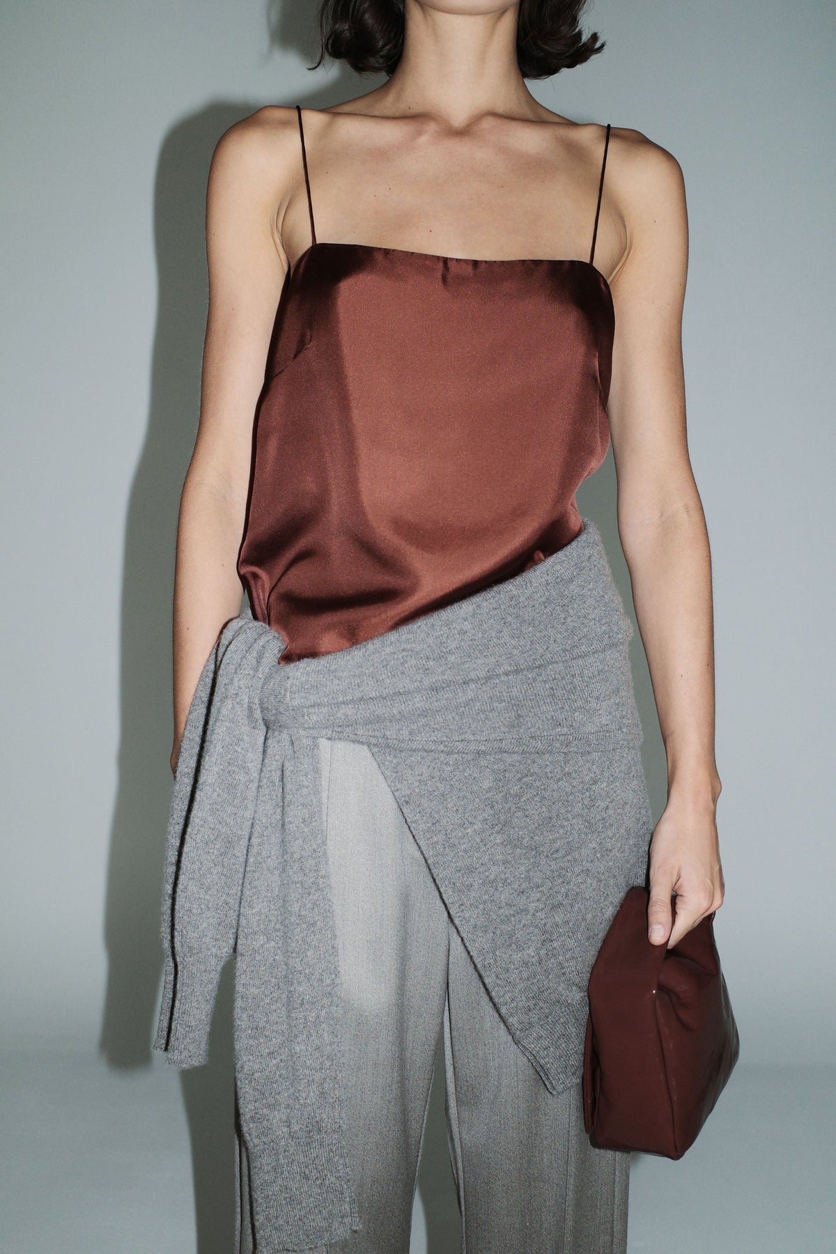 90s Silk Twill Cami - Brick