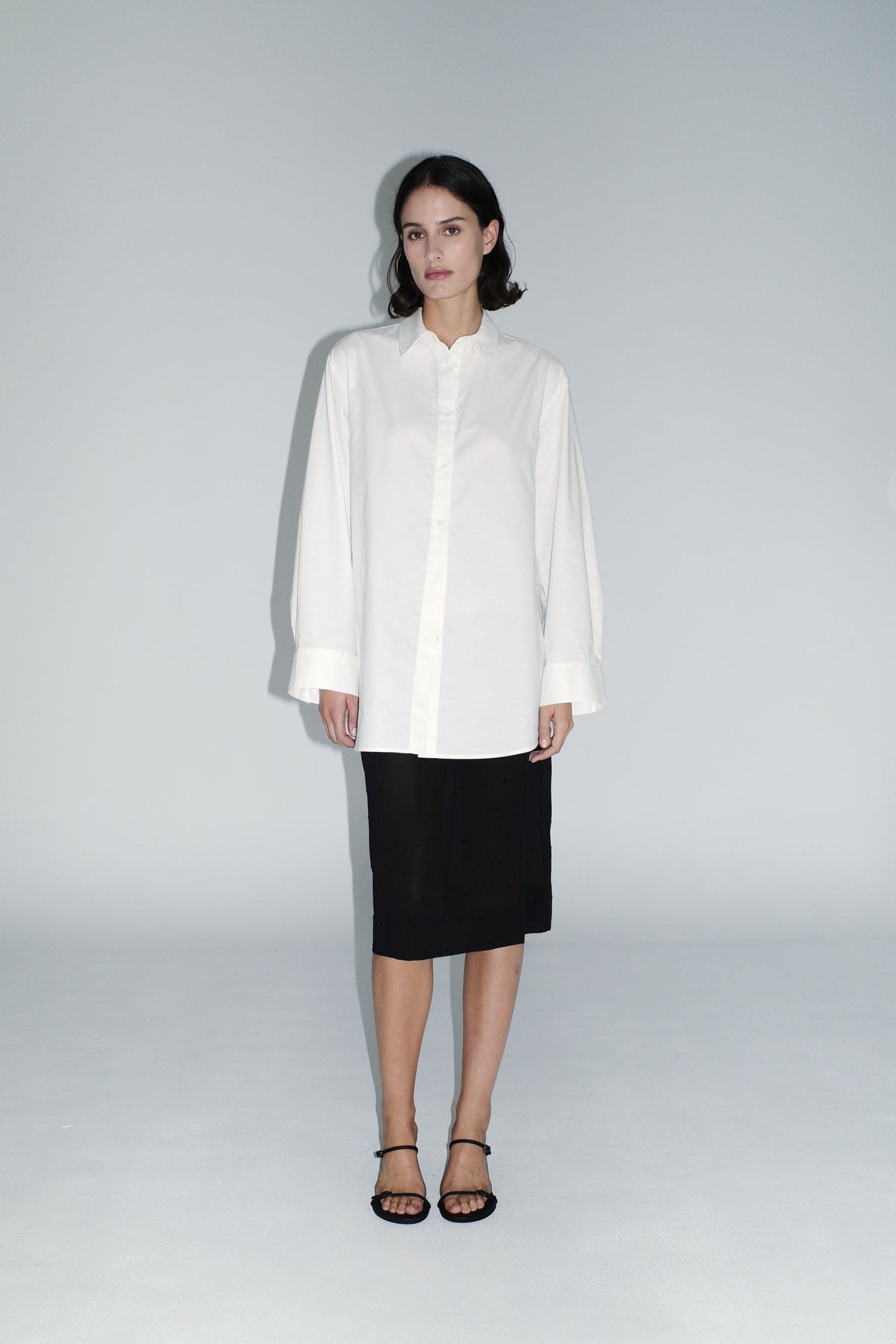Silk Glass Beaded Skirt - Black