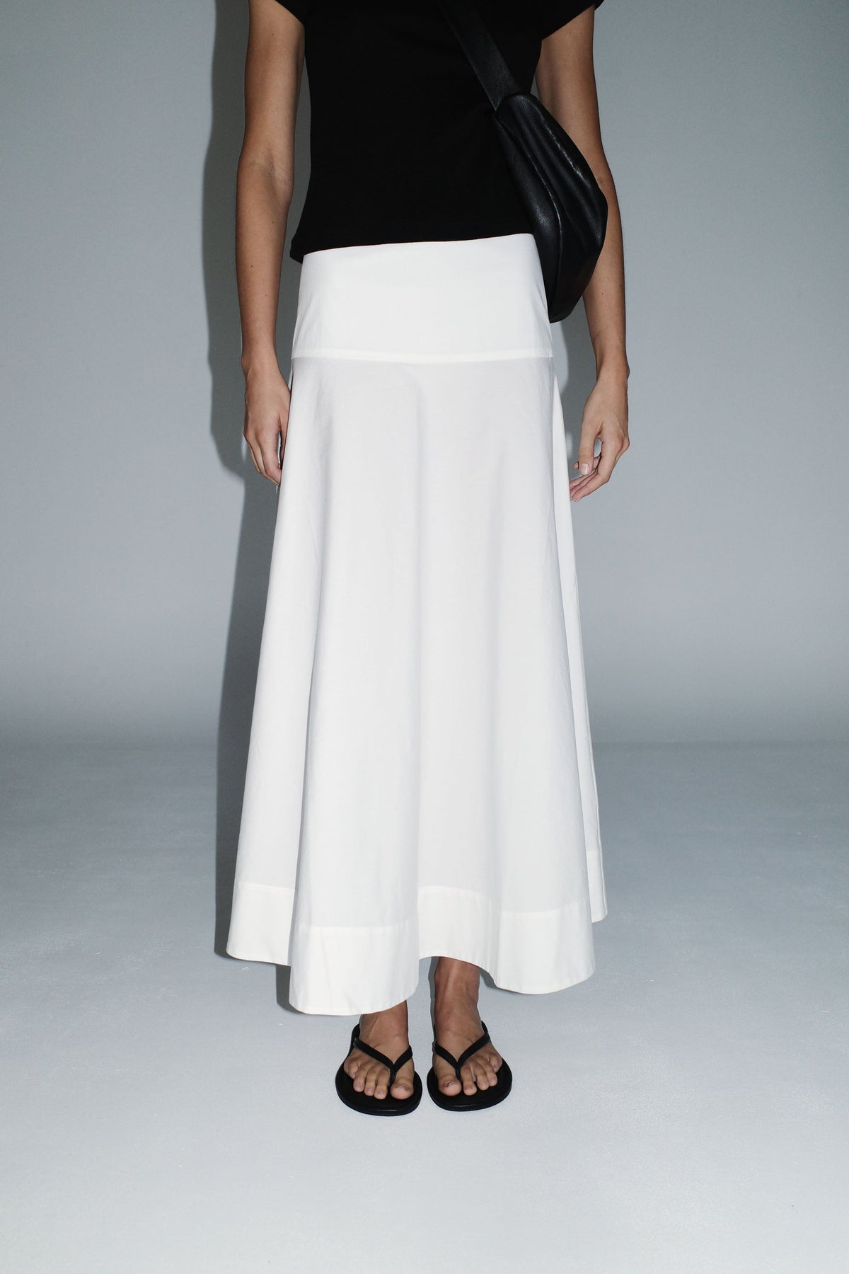 Cotton Circle Hem Skirt - White