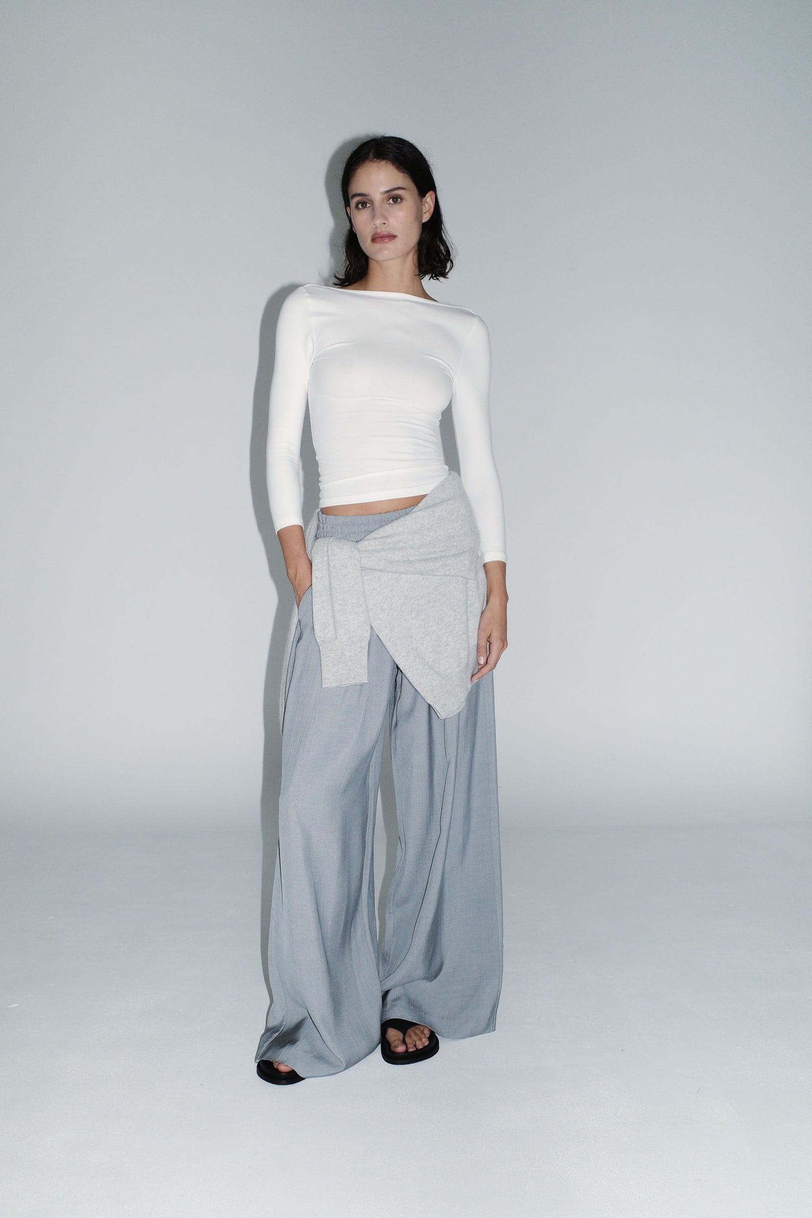 Soft Jersey Ballerina Top - White