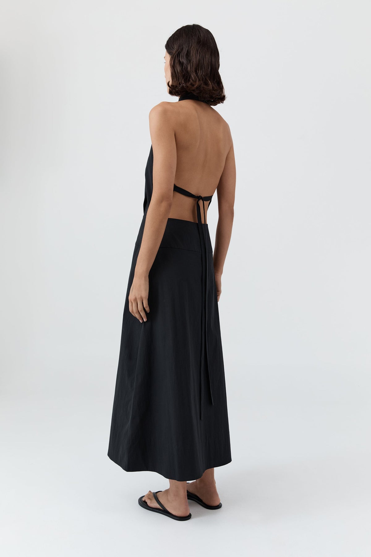 Halter Wrap Dress - Black