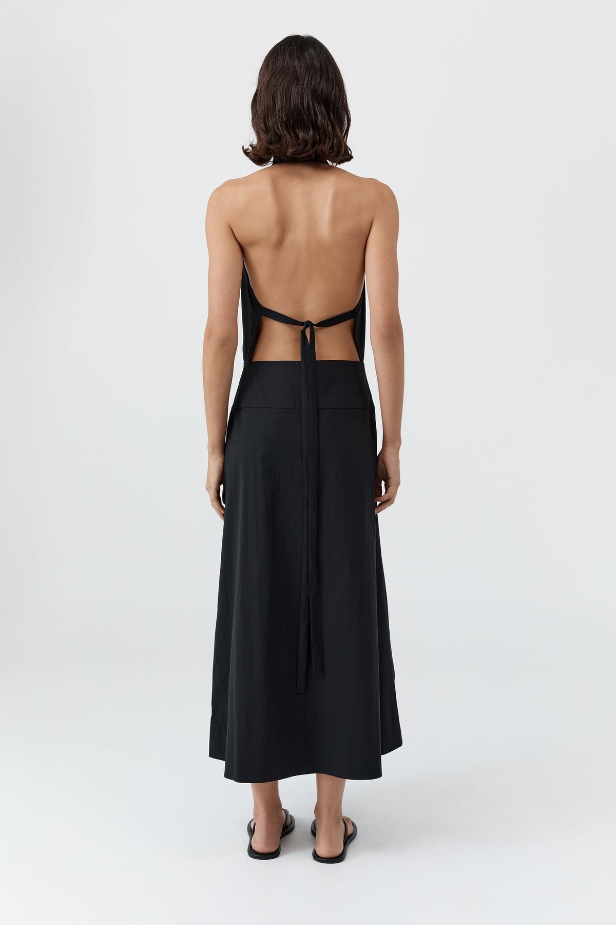 Halter Wrap Dress - Black