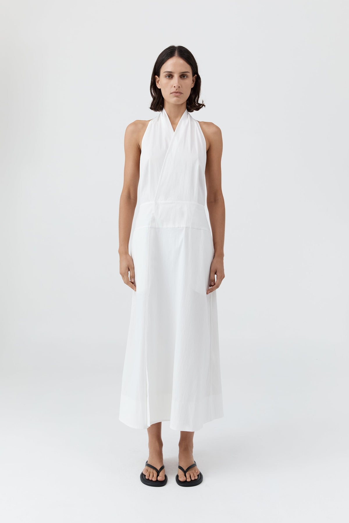 Halter Wrap Dress - White