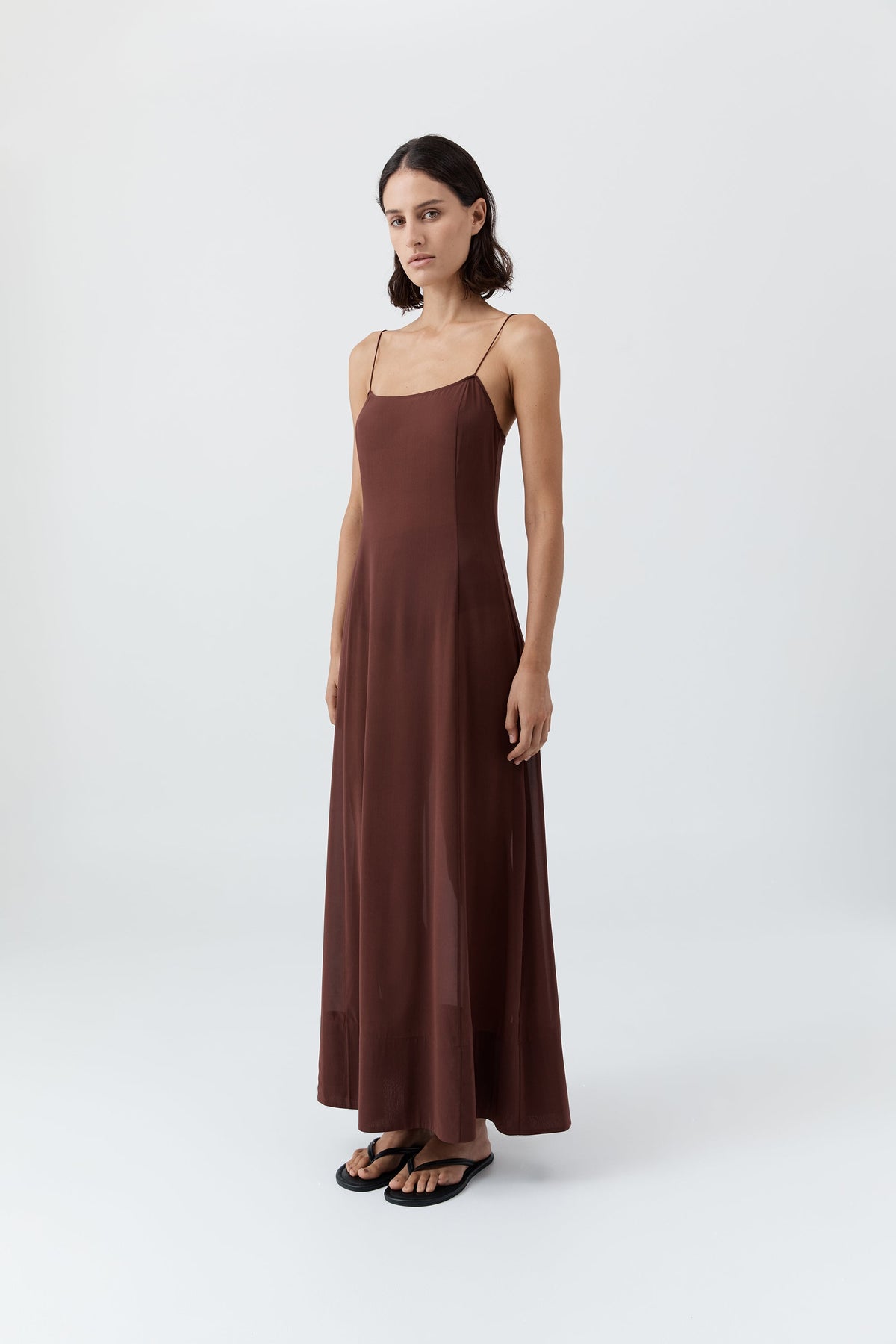 Sheer Silk Slip Dress - Liqueur