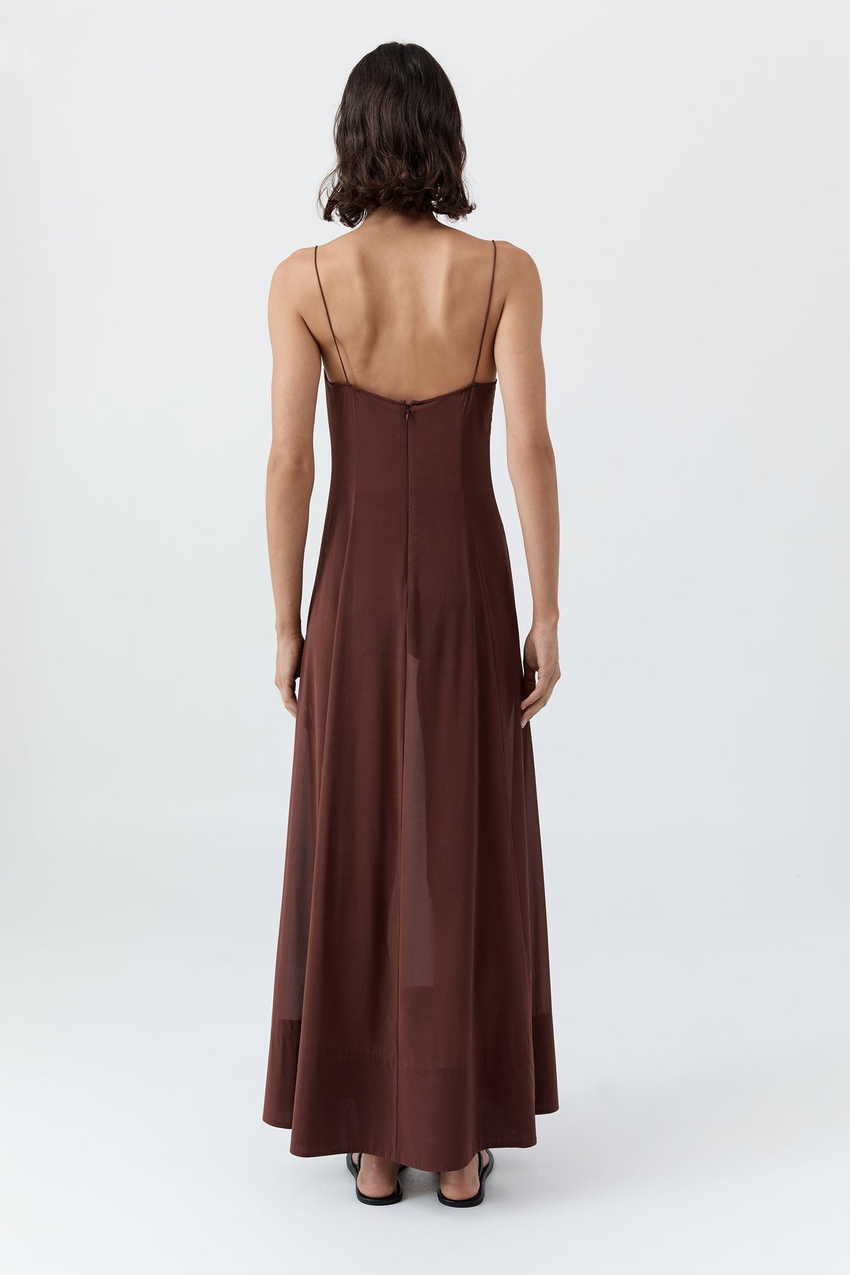 Sheer Silk Slip Dress - Liqueur