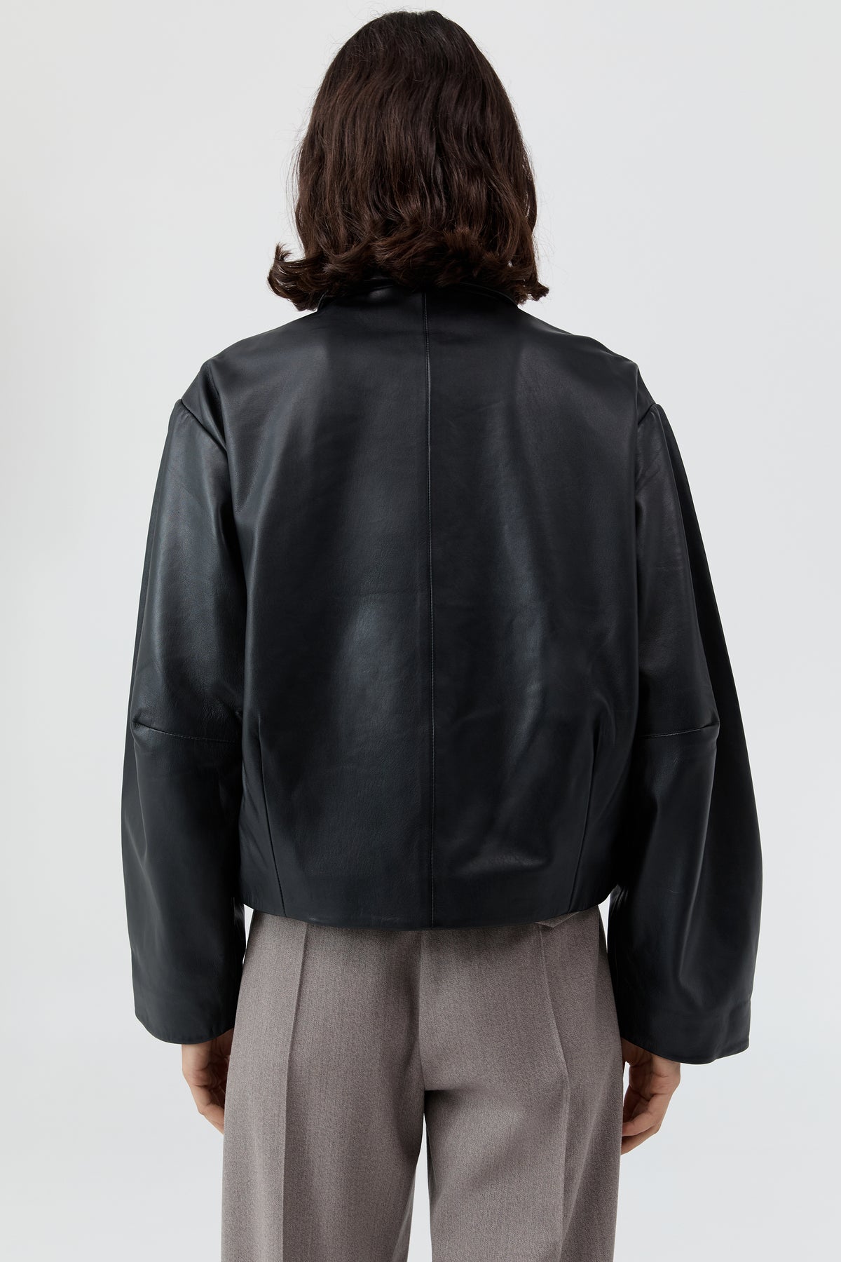 Cocoon Leather Jacket - Black
